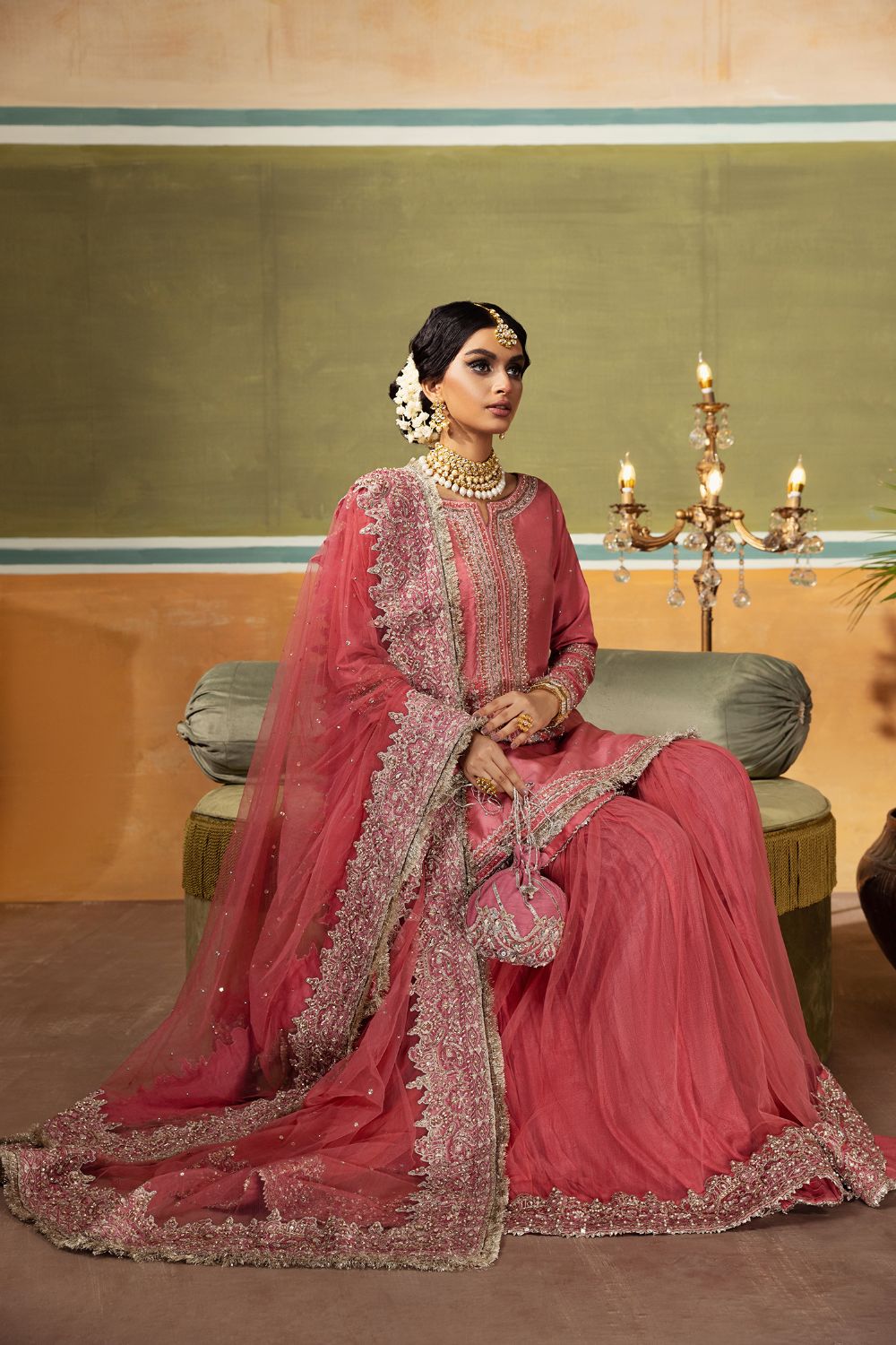 Erum Khan | Begham Jaan Bridal Formals | MOMI - Designer Dress with Intricate embroidery and embellishments. Shop elegent wedding dress at Maria Faisal.