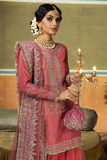 Erum Khan | Begham Jaan Bridal Formals | MOMI - Designer Dress with Intricate embroidery and embellishments. Shop elegent wedding dress at Maria Faisal.
