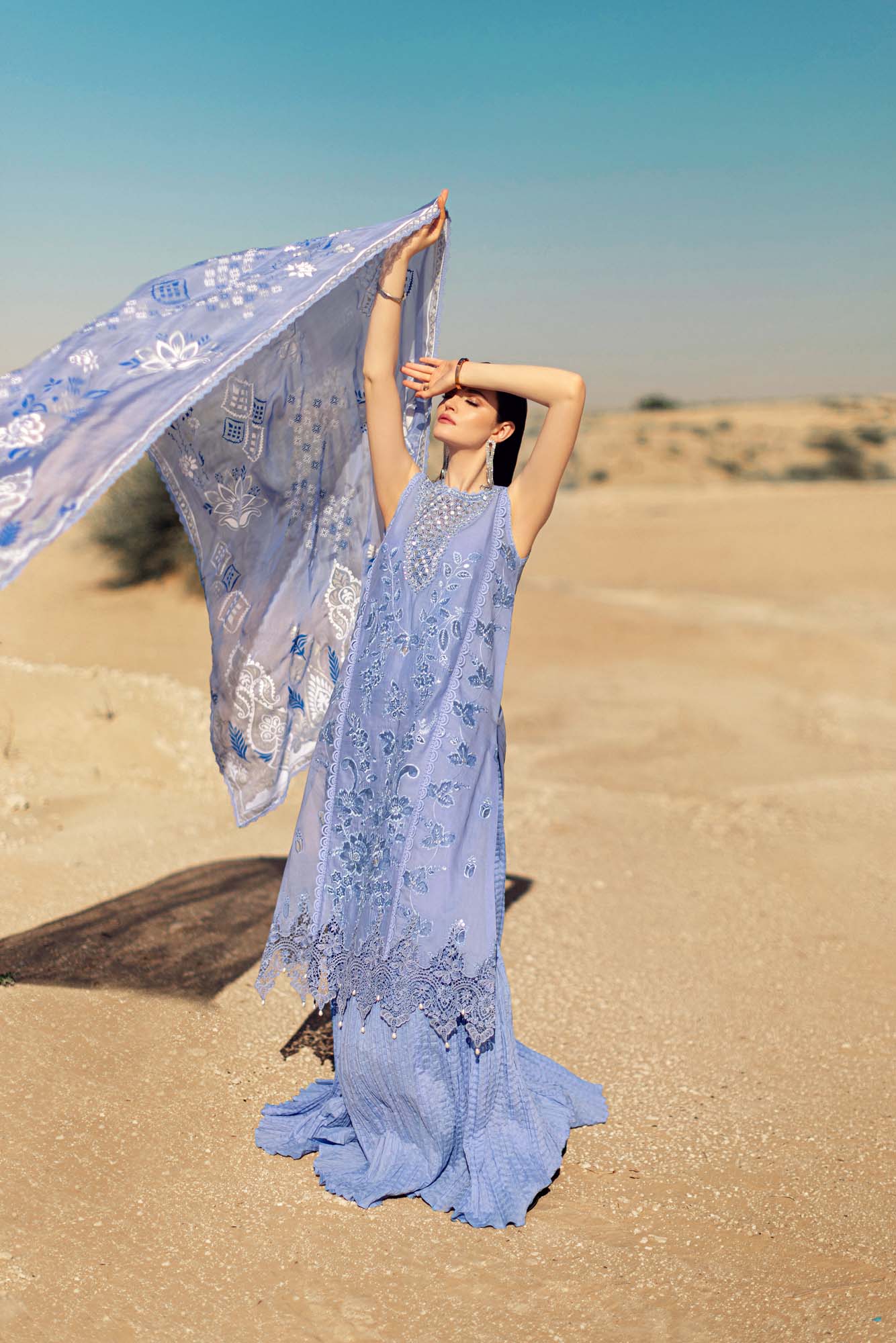 Noor By Saadia Asad | Eid Handwork Laserkari Lawn 24 | D4 - Designer Dress with Intricate embroidery and embellishments. Shop elegent wedding dress at Maria Faisal.