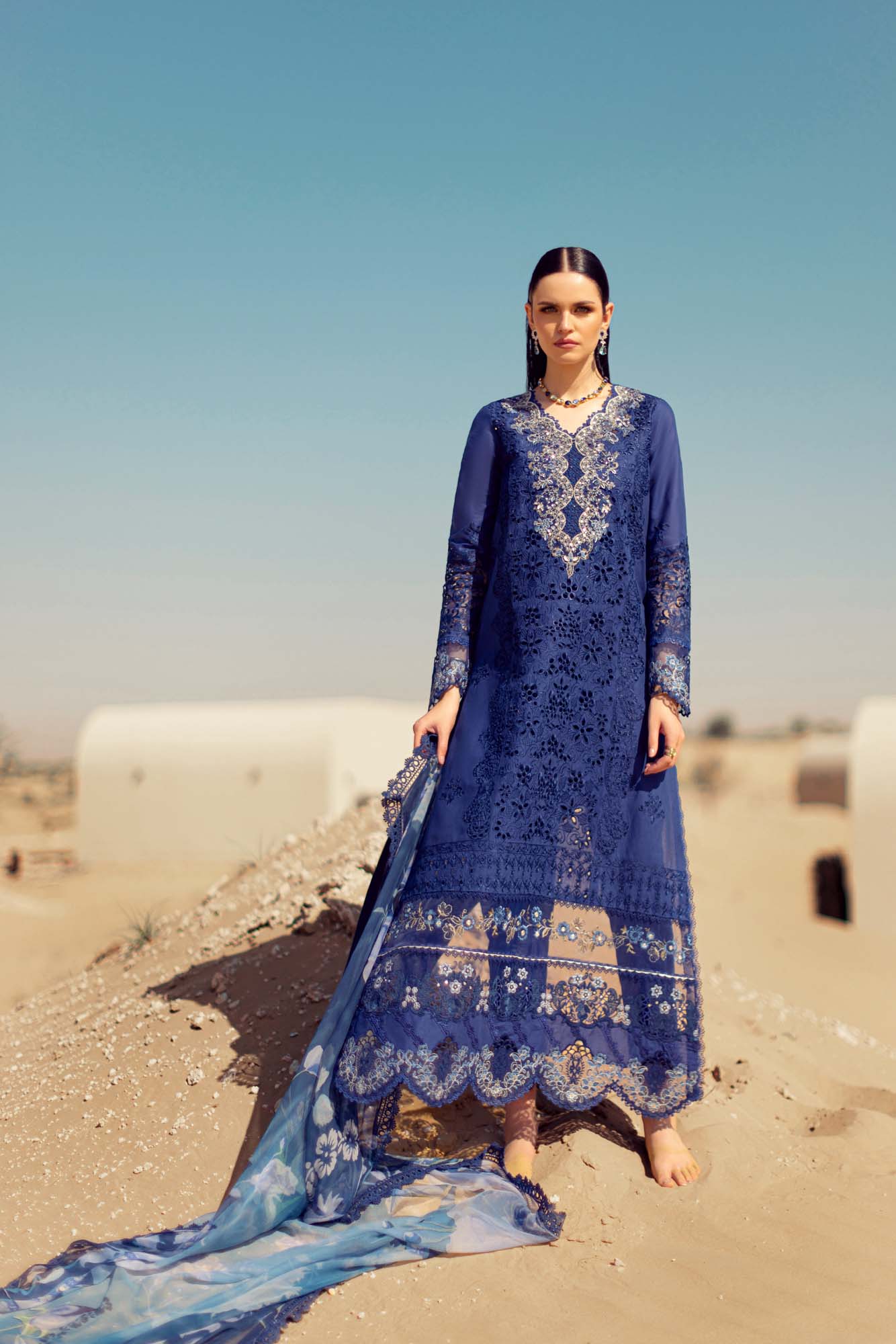 Noor By Saadia Asad | Eid Handwork Laserkari Lawn 24 | D12 - Designer Dress with Intricate embroidery and embellishments. Shop elegent wedding dress at Maria Faisal.
