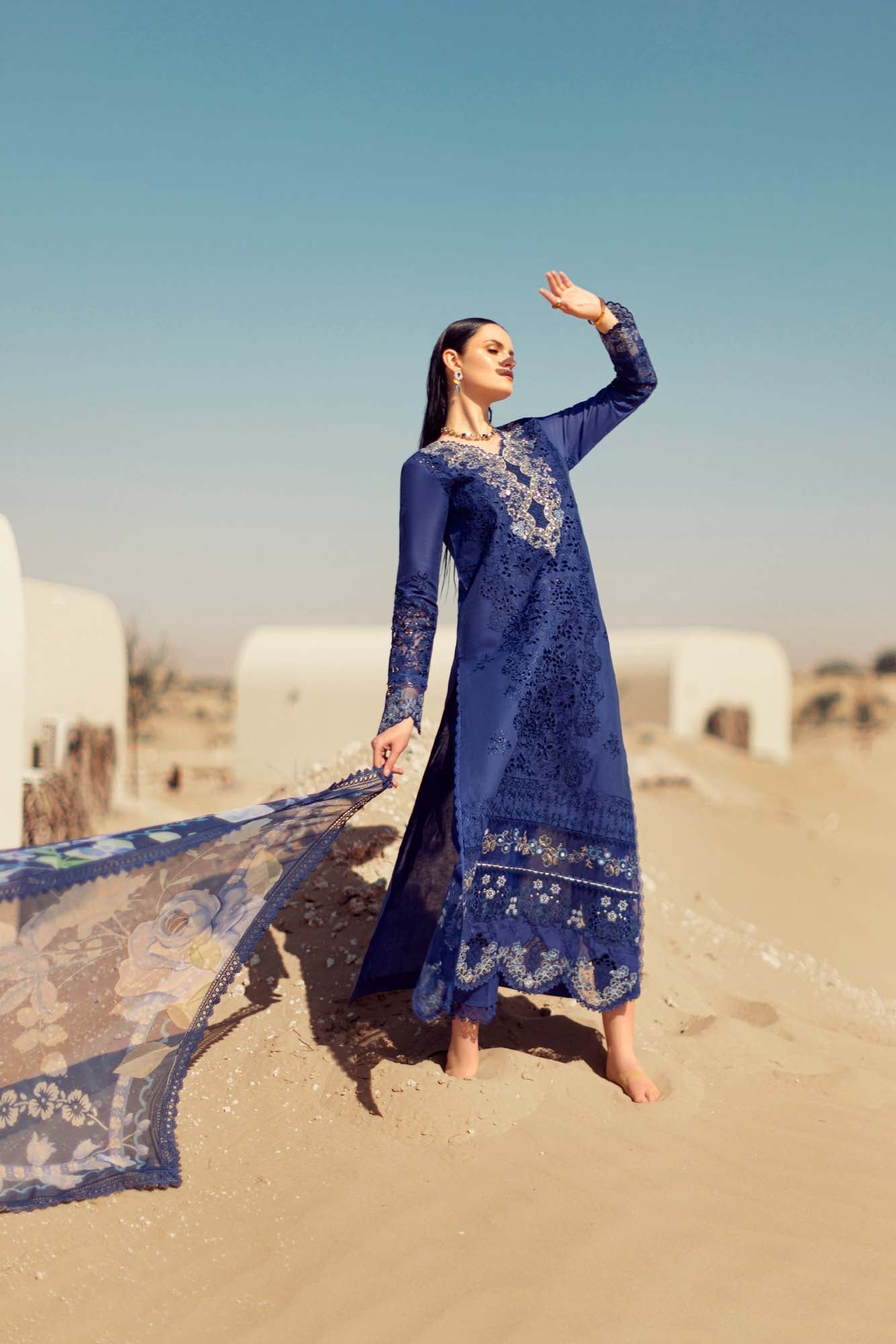 Noor By Saadia Asad | Eid Handwork Laserkari Lawn 24 | D12 - Designer Dress with Intricate embroidery and embellishments. Shop elegent wedding dress at Maria Faisal.