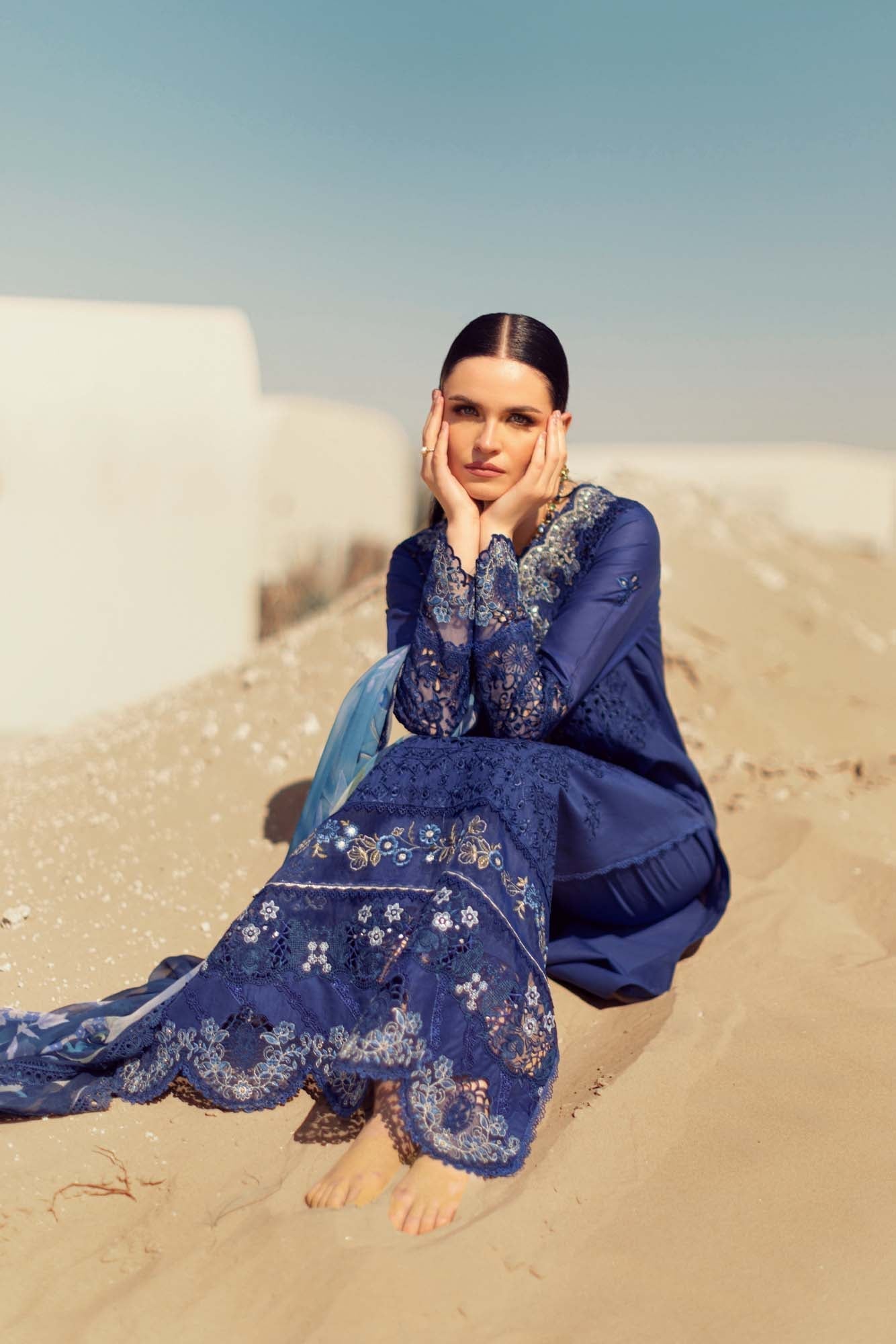 Noor By Saadia Asad | Eid Handwork Laserkari Lawn 24 | D12 - Designer Dress with Intricate embroidery and embellishments. Shop elegent wedding dress at Maria Faisal.