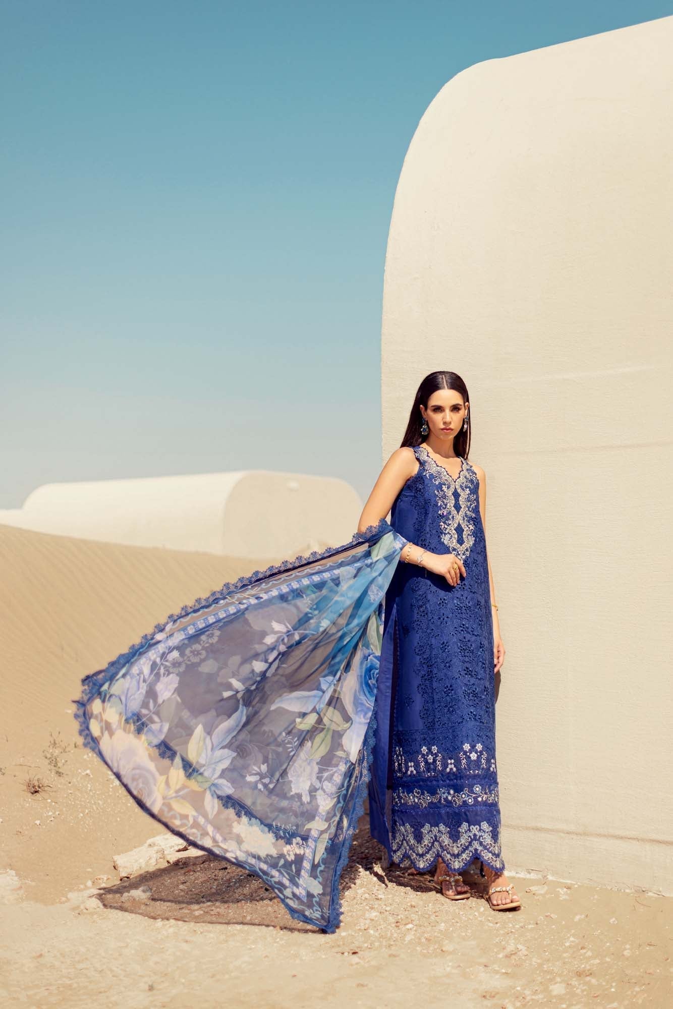 Noor By Saadia Asad | Eid Handwork Laserkari Lawn 24 | D12 - Designer Dress with Intricate embroidery and embellishments. Shop elegent wedding dress at Maria Faisal.