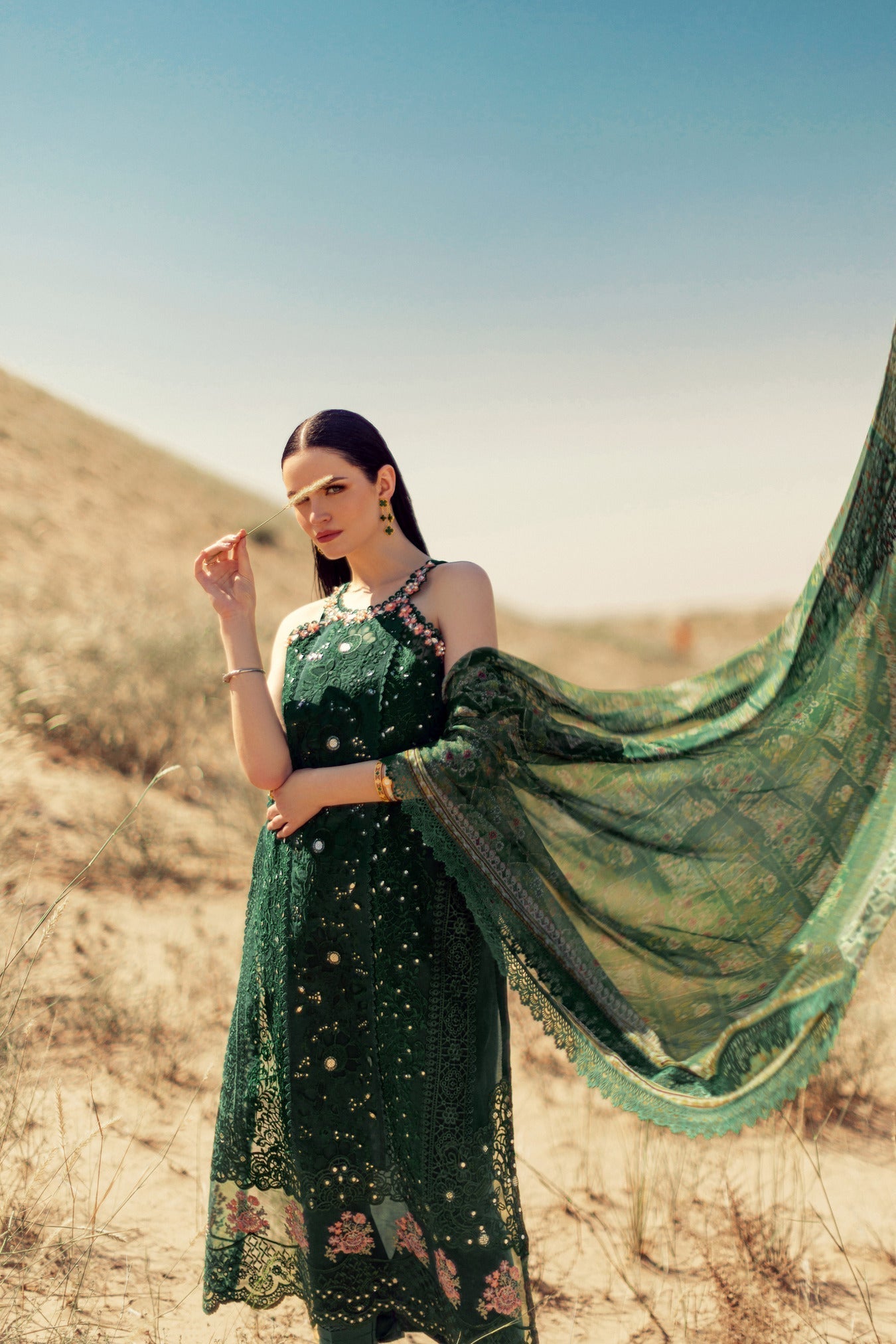 Noor By Saadia Asad | Eid Handwork Laserkari Lawn 24 | D8 - Designer Dress with Intricate embroidery and embellishments. Shop elegent wedding dress at Maria Faisal.