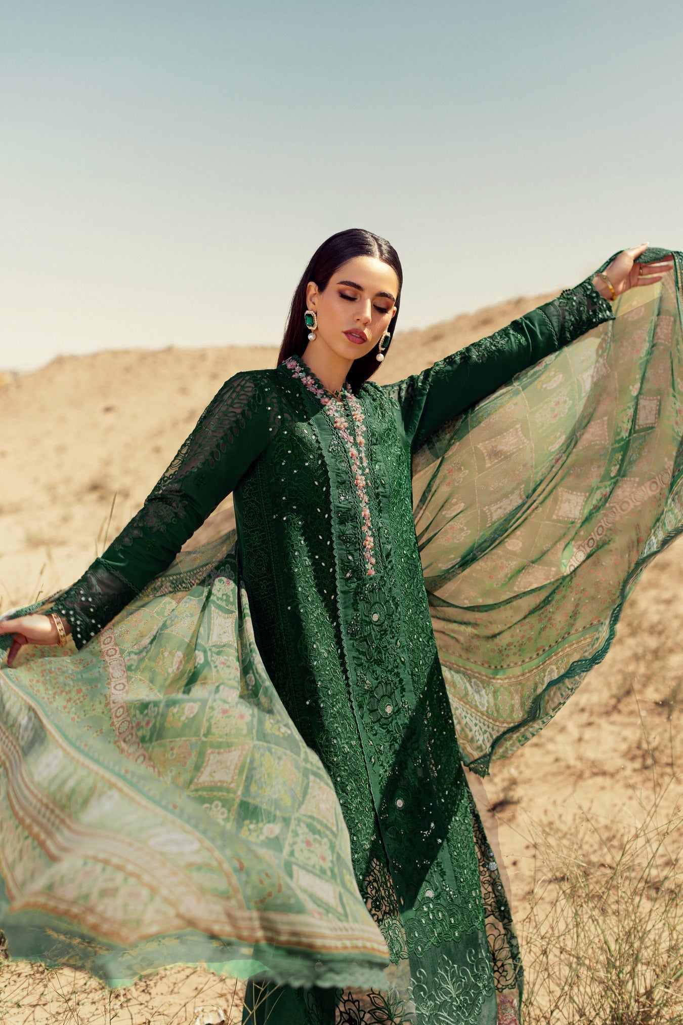 Noor By Saadia Asad | Eid Handwork Laserkari Lawn 24 | D8 - Designer Dress with Intricate embroidery and embellishments. Shop elegent wedding dress at Maria Faisal.