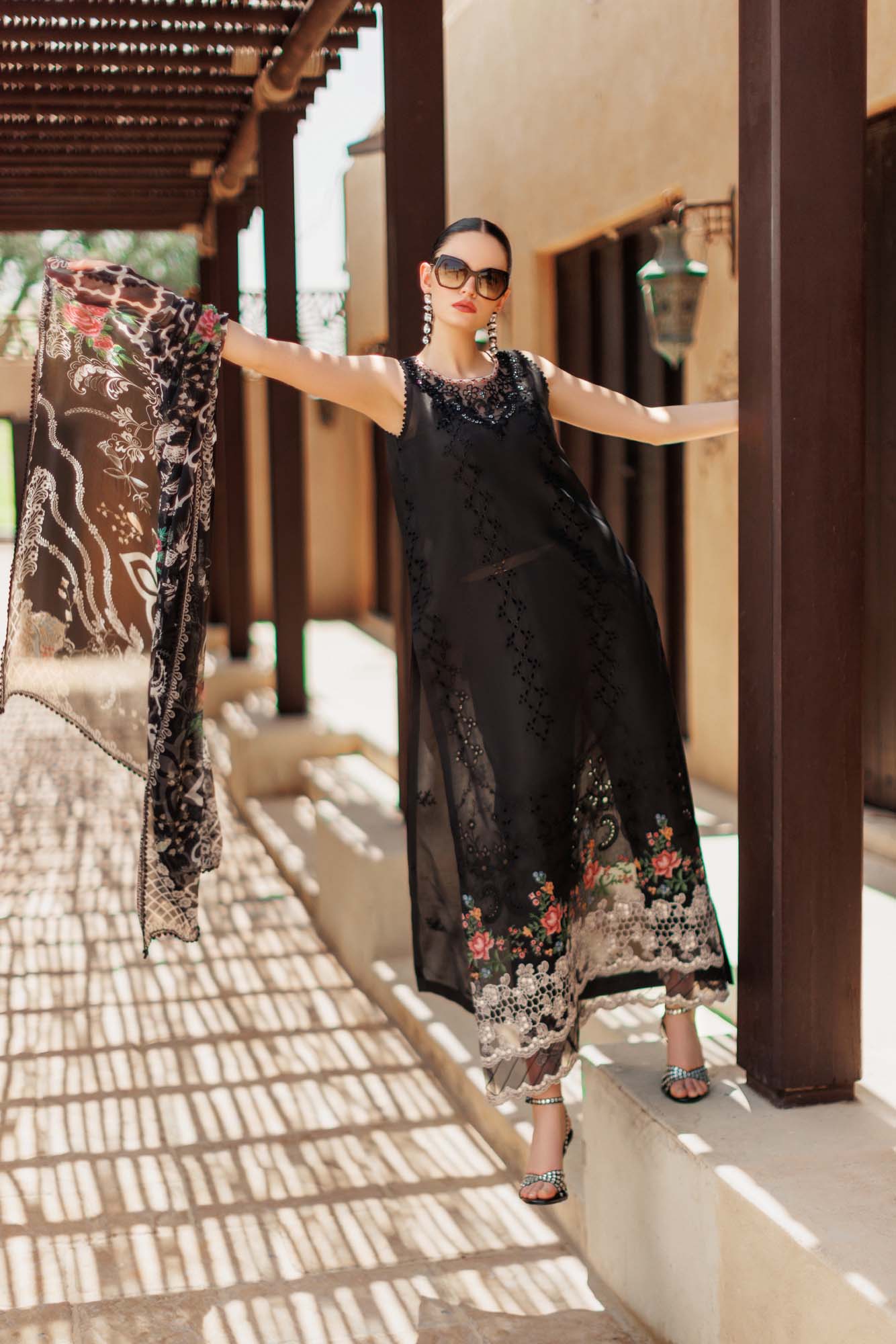 Noor By Saadia Asad | Eid Handwork Laserkari Lawn 24 | D6 - Designer Dress with Intricate embroidery and embellishments. Shop elegent wedding dress at Maria Faisal.
