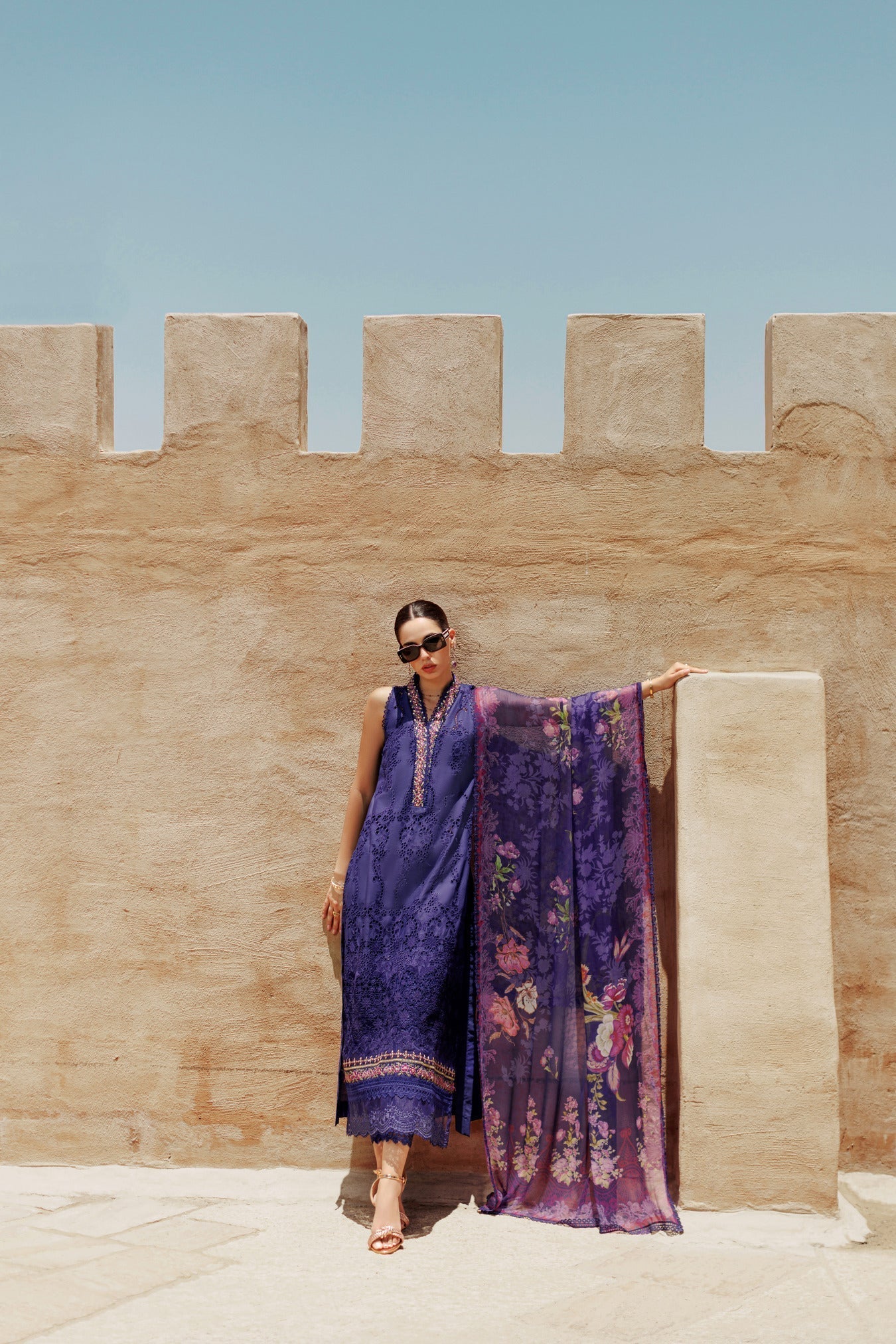 Noor By Saadia Asad | Eid Handwork Laserkari Lawn 24 | D3 - Designer Dress with Intricate embroidery and embellishments. Shop elegent wedding dress at Maria Faisal.