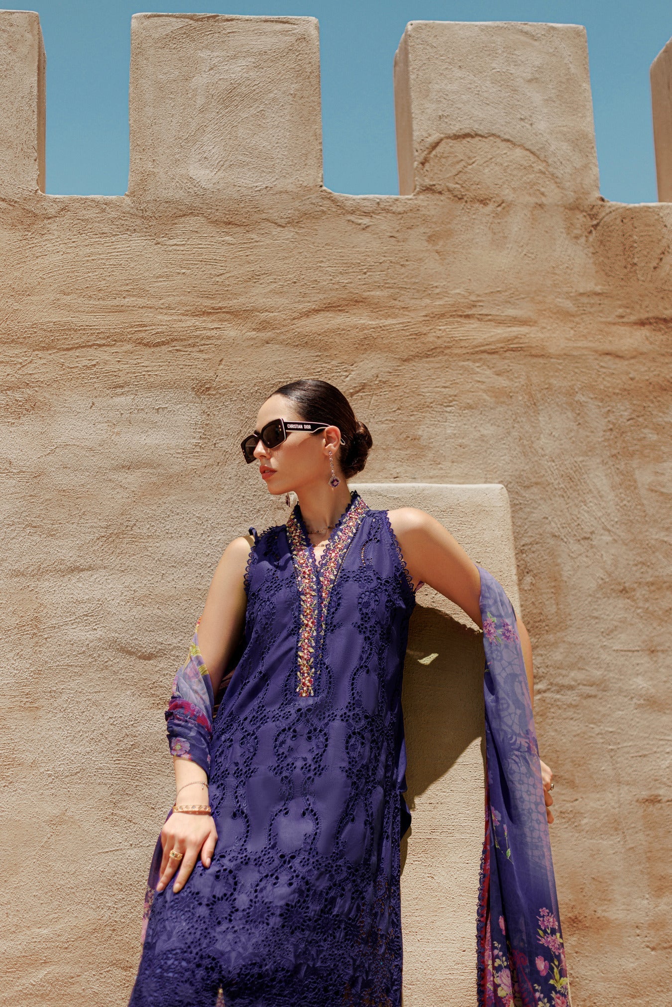 Noor By Saadia Asad | Eid Handwork Laserkari Lawn 24 | D3 - Designer Dress with Intricate embroidery and embellishments. Shop elegent wedding dress at Maria Faisal.