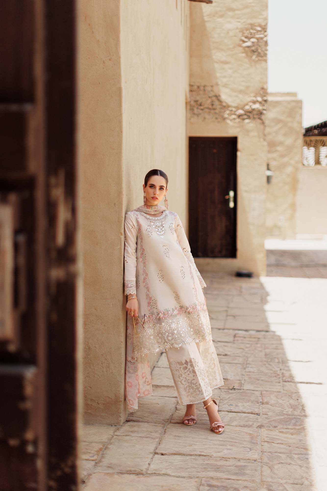 Noor By Saadia Asad | Eid Handwork Laserkari Lawn 24 | D2 - Designer Dress with Intricate embroidery and embellishments. Shop elegent wedding dress at Maria Faisal.