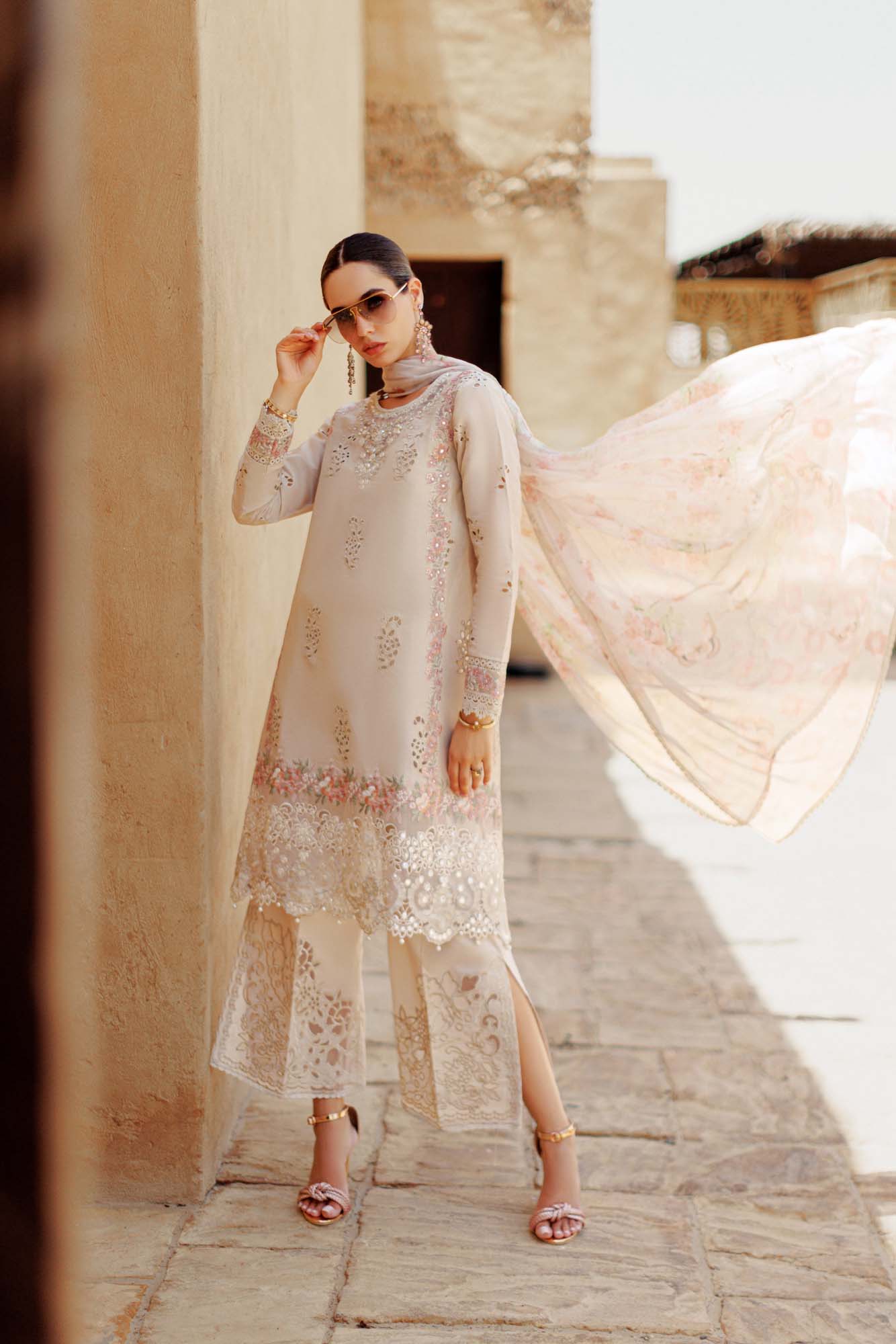 Noor By Saadia Asad | Eid Handwork Laserkari Lawn 24 | D2 - Designer Dress with Intricate embroidery and embellishments. Shop elegent wedding dress at Maria Faisal.
