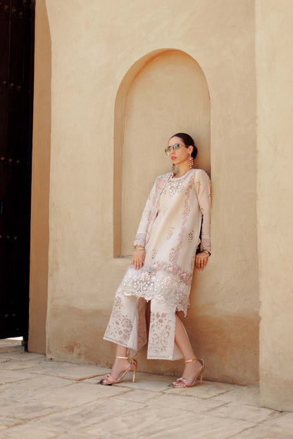 Noor By Saadia Asad | Eid Handwork Laserkari Lawn 24 | D2 - Designer Dress with Intricate embroidery and embellishments. Shop elegent wedding dress at Maria Faisal.