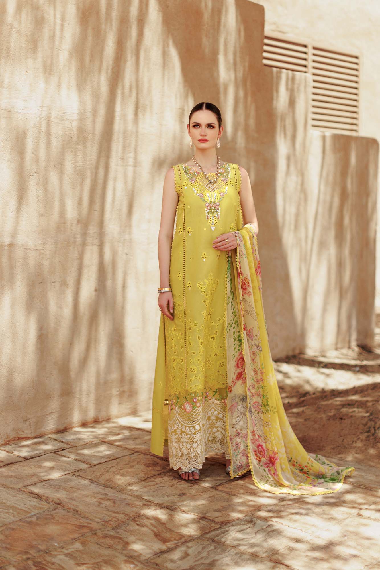 Noor By Saadia Asad | Eid Handwork Laserkari Lawn 24 | D1 - Designer Dress with Intricate embroidery and embellishments. Shop elegent wedding dress at Maria Faisal.
