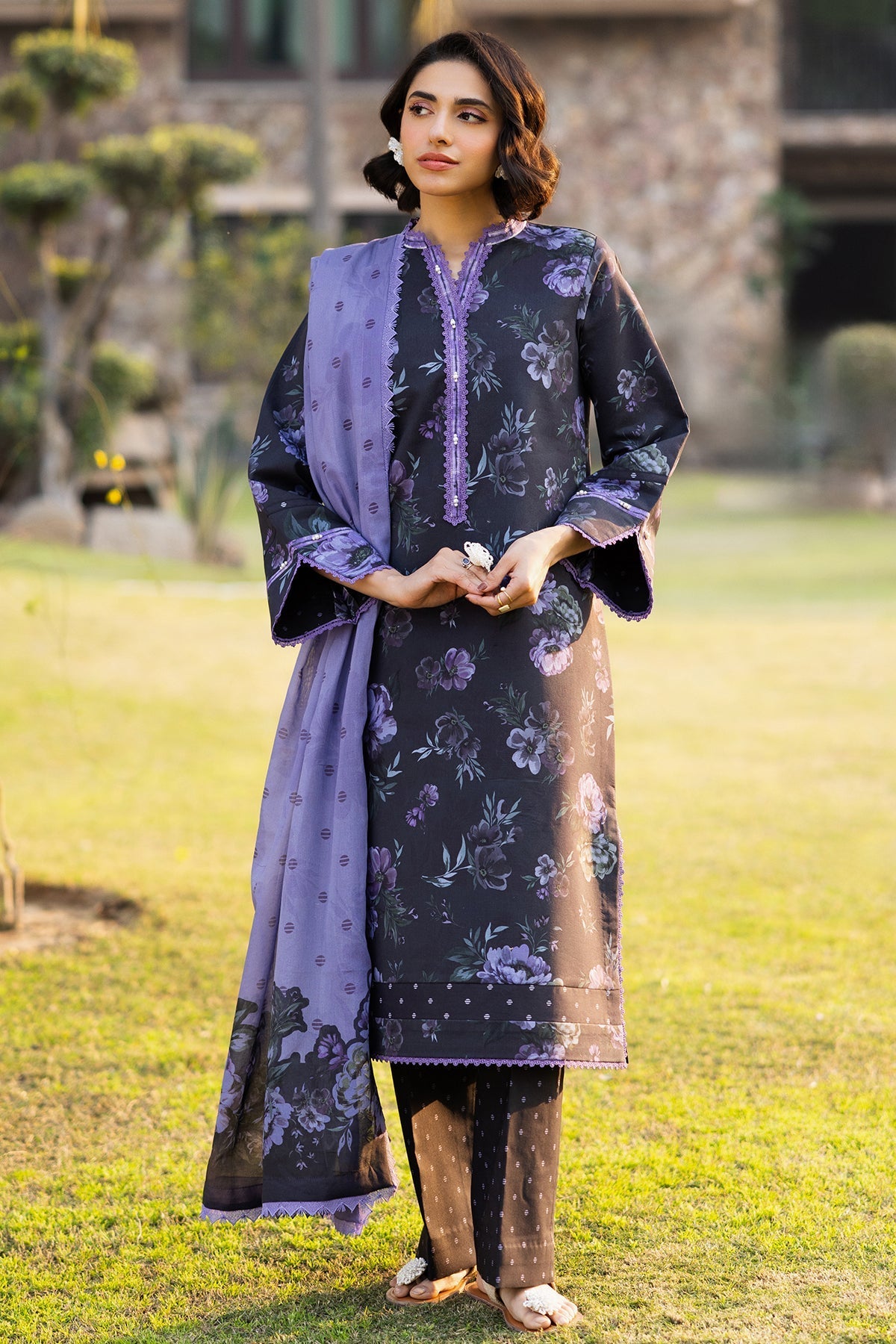Alizeh | Sheen Lawn Prints 25 | AF-PL-6028-Bluebell - Ladies Clothes 