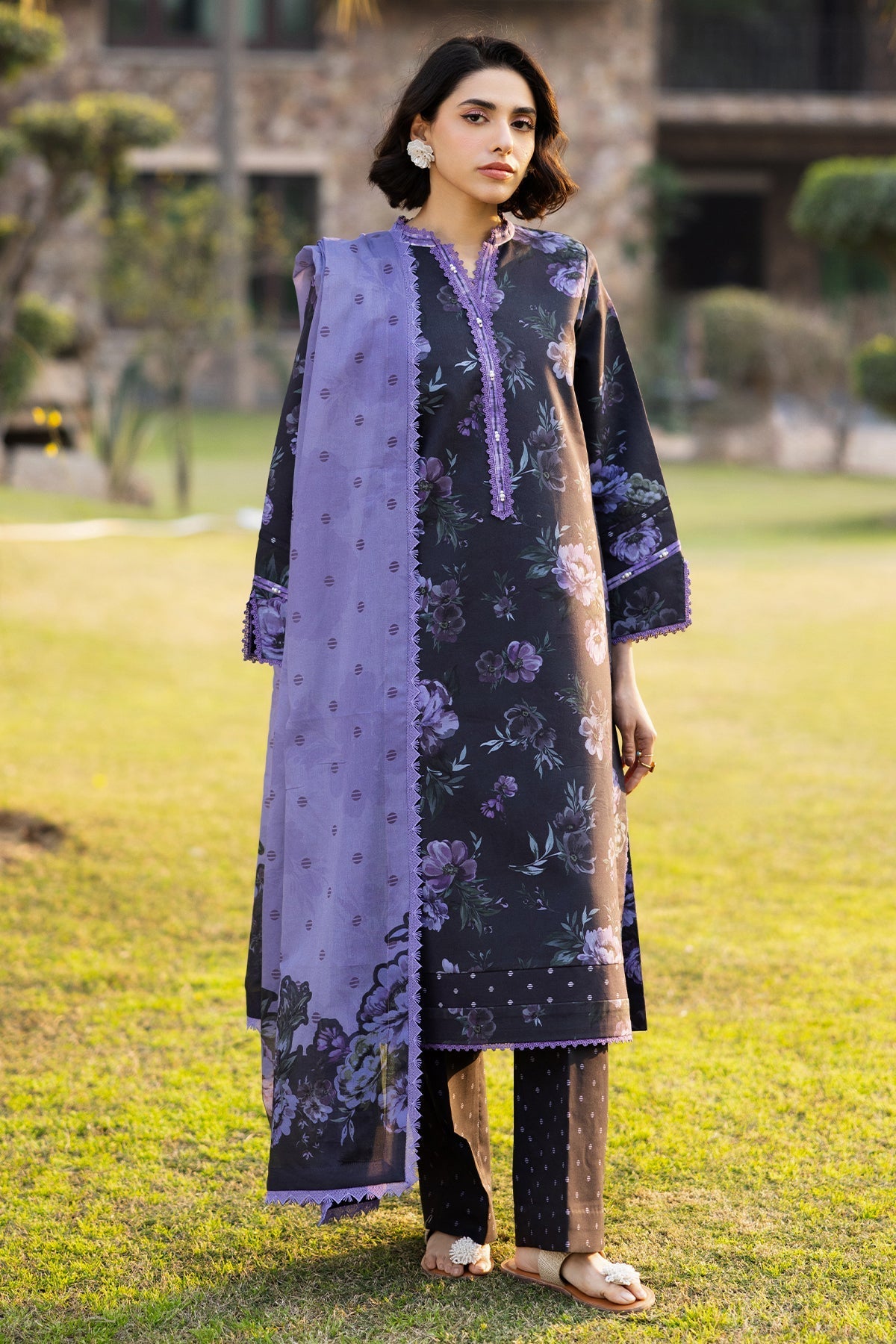 Alizeh | Sheen Lawn Prints 25 | AF-PL-6028-Bluebell - Ladies Clothes 