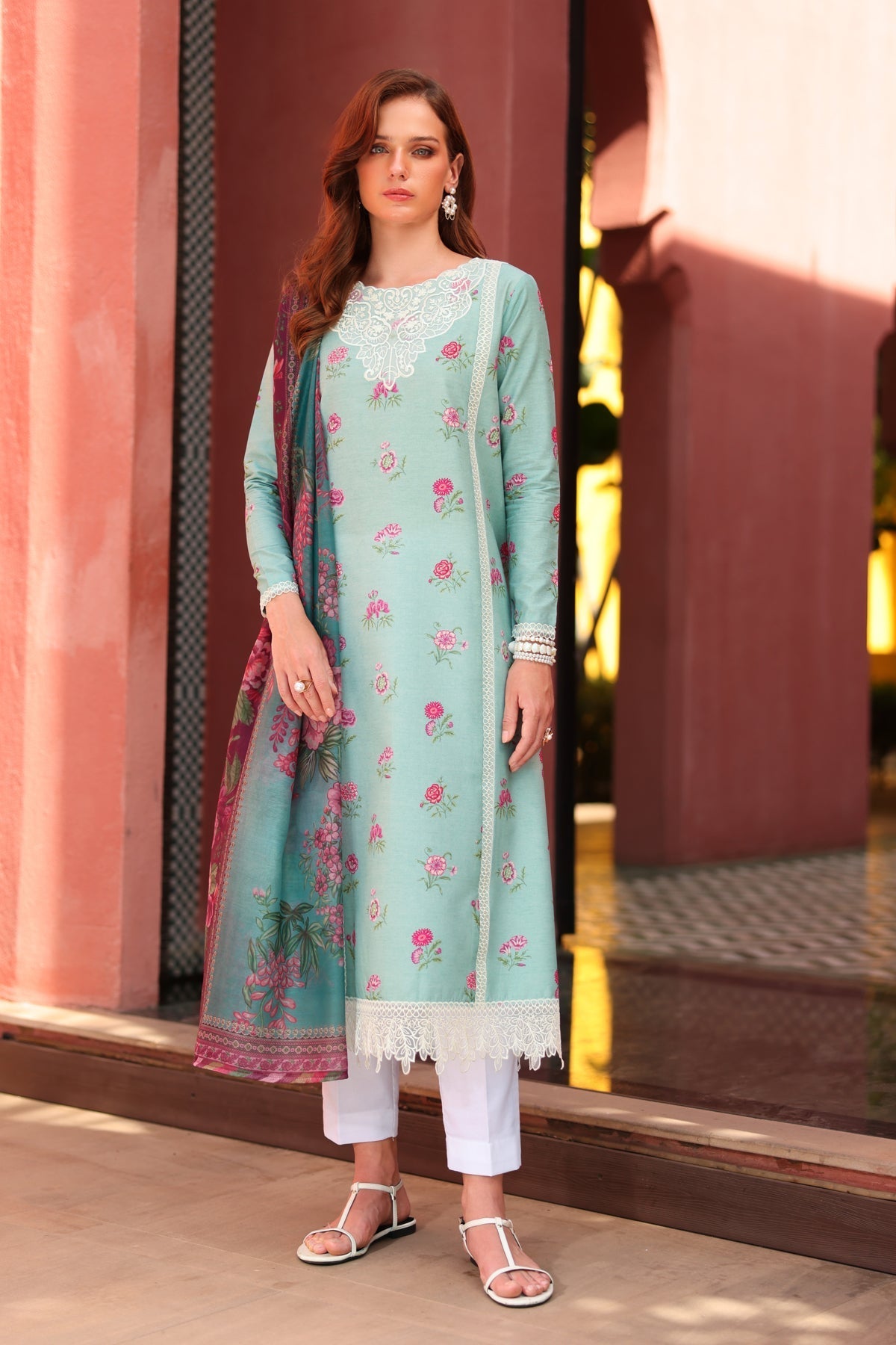 Xenia Formals | The Eid Edit | SLATE - Casual Dress - available at Maria Faisal in UK and USA.