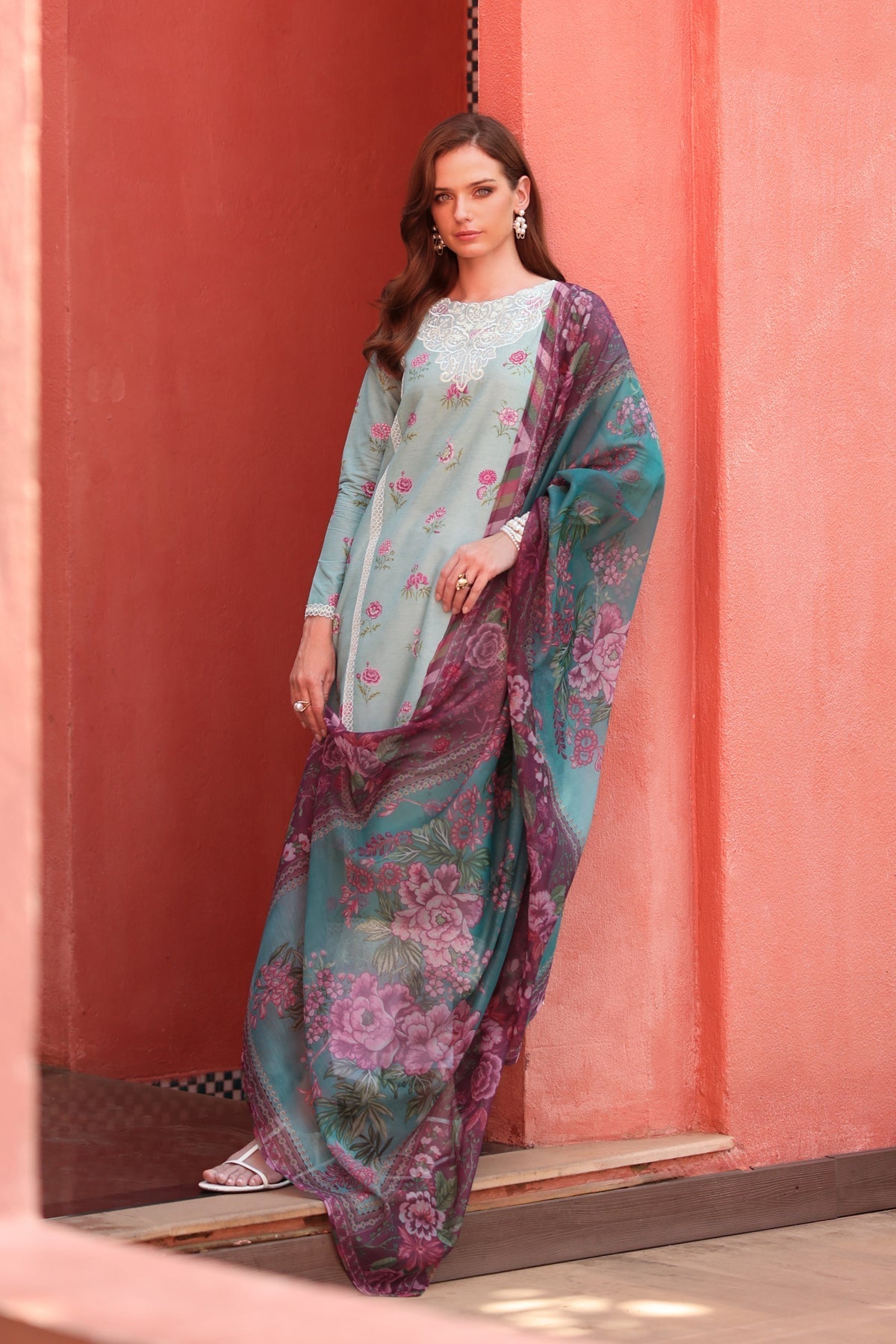 Xenia Formals | The Eid Edit | SLATE - Casual Dress - available at Maria Faisal in UK and USA.
