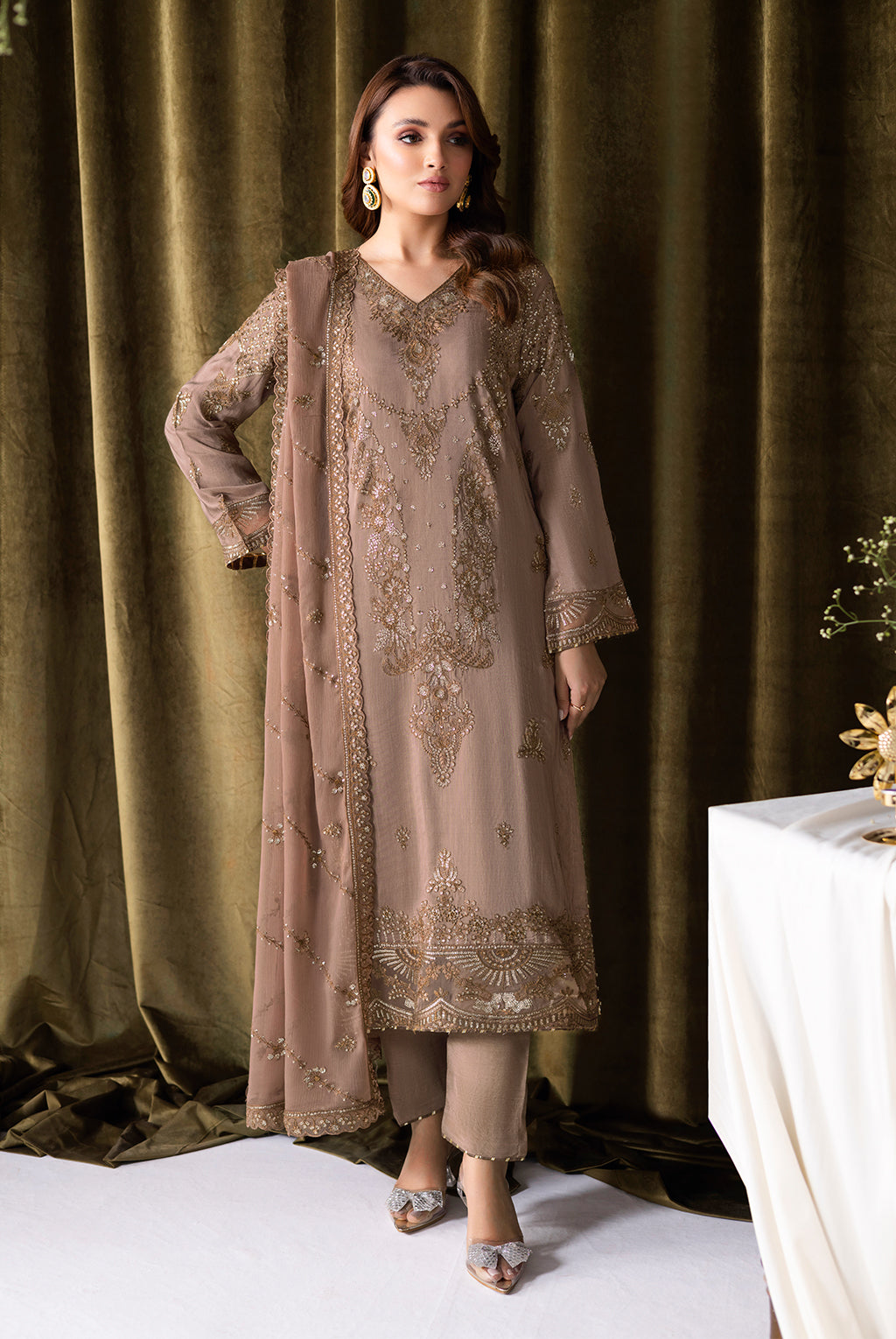 Ramsha | Aangan Luxury Raw silk | AA-110 - Formal Dress - available at Maria Faisal in UK and USA.