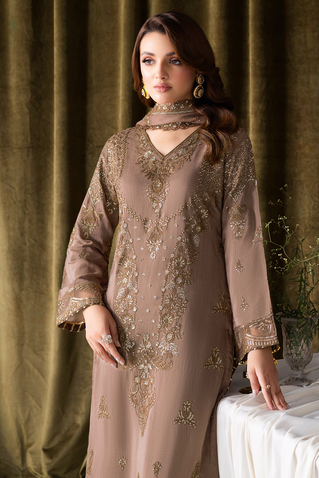 Ramsha | Aangan Luxury Raw silk | AA-110 - Formal Dress - available at Maria Faisal in UK and USA.