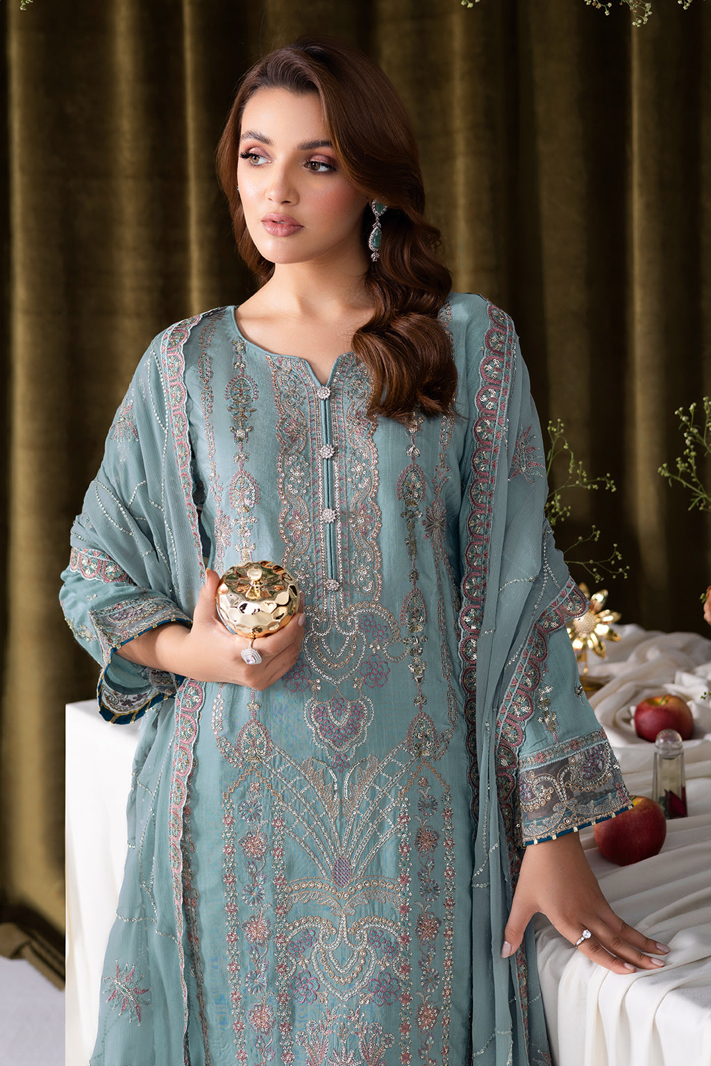 Ramsha | Aangan Luxury Raw silk | AA-109 - Formal Dress - available at Maria Faisal in UK and USA.