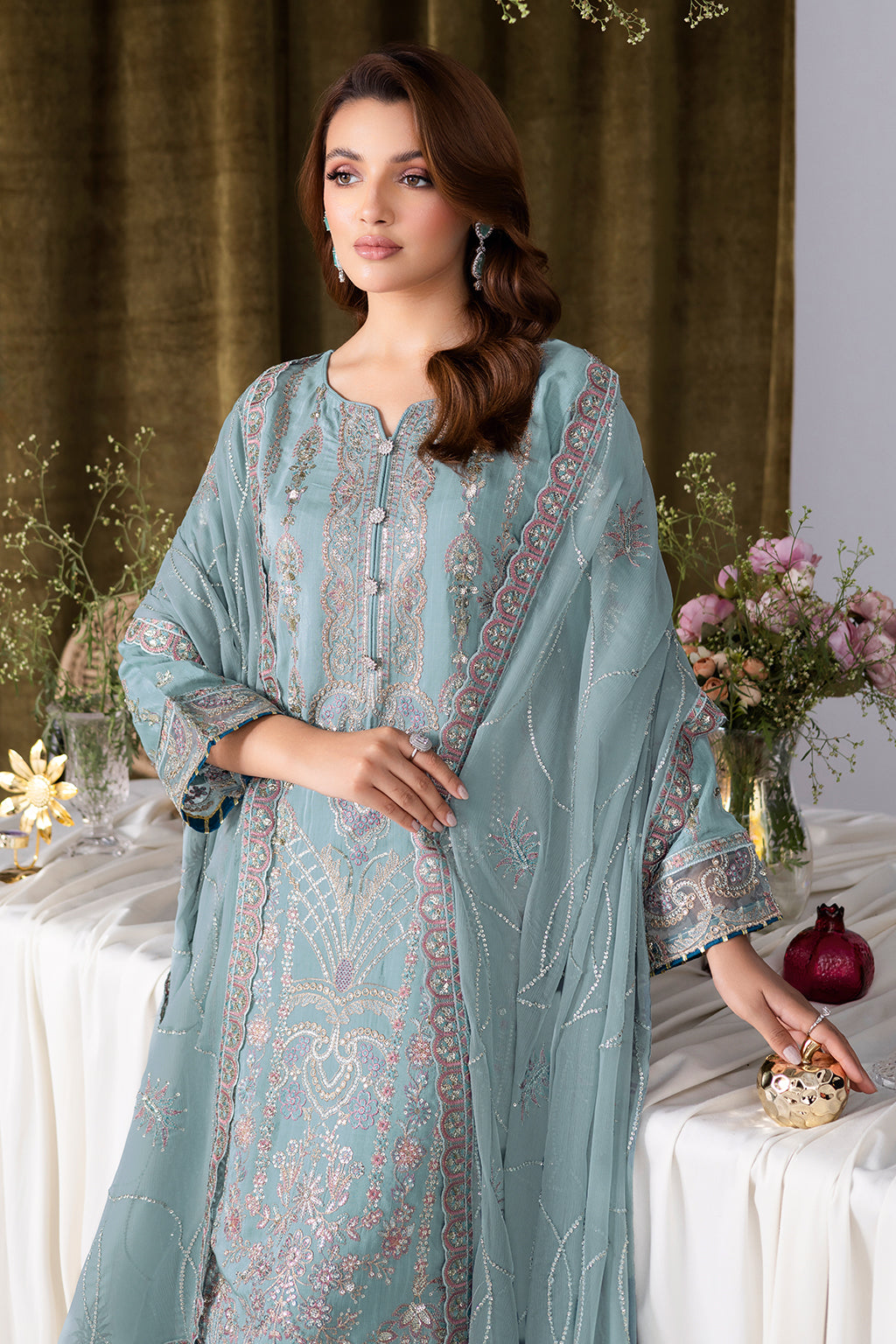 Ramsha | Aangan Luxury Raw silk | AA-109 - Formal Dress - available at Maria Faisal in UK and USA.