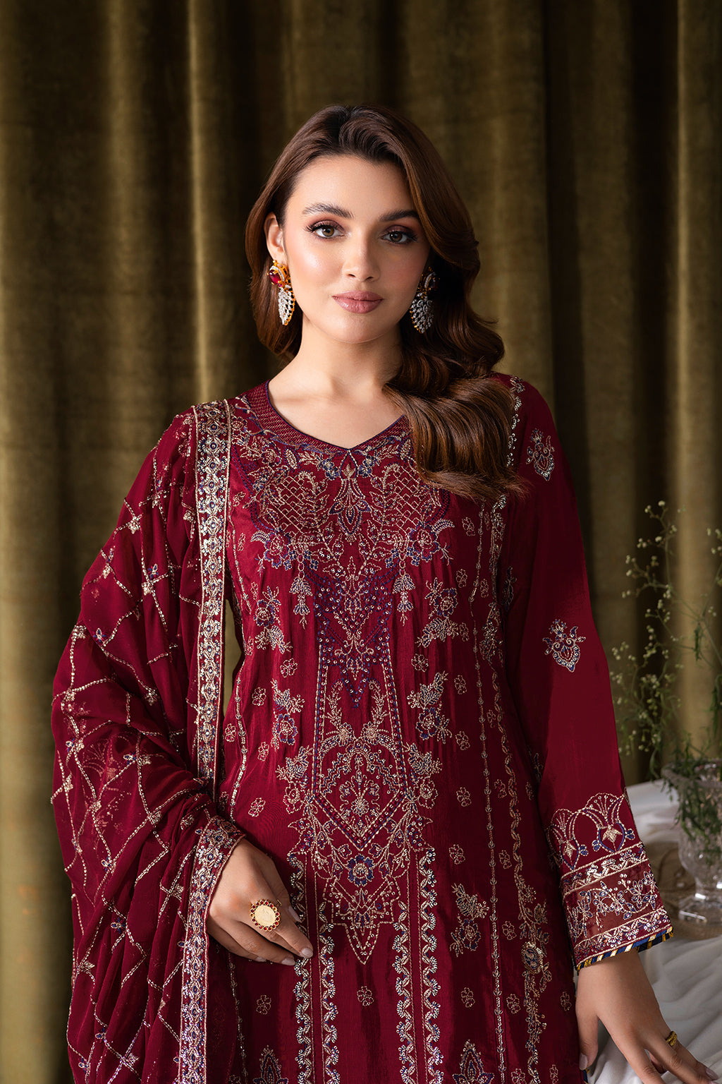 Ramsha | Aangan Luxury Raw silk | AA-101 - Formal Dress - available at Maria Faisal in UK and USA.