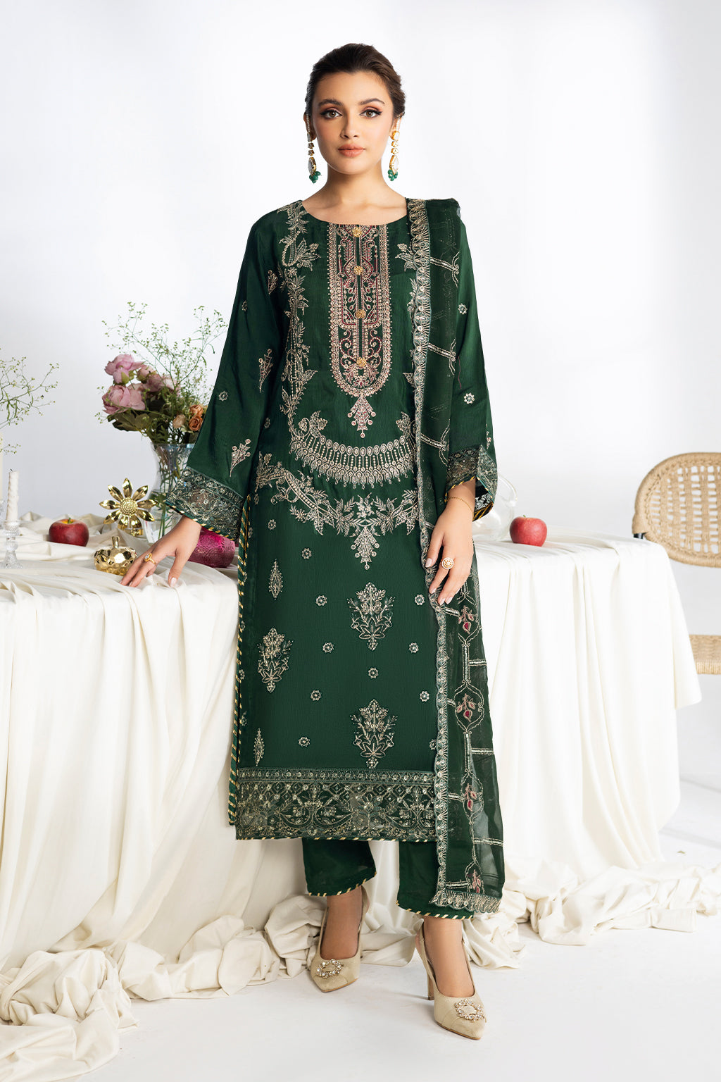 Ramsha | Aangan Luxury Raw silk | AA-107 - Formal Dress - available at Maria Faisal in UK and USA.