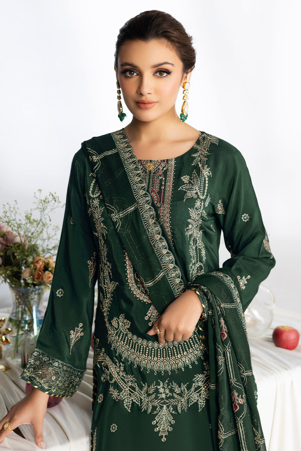 Ramsha | Aangan Luxury Raw silk | AA-107 - Formal Dress - available at Maria Faisal in UK and USA.