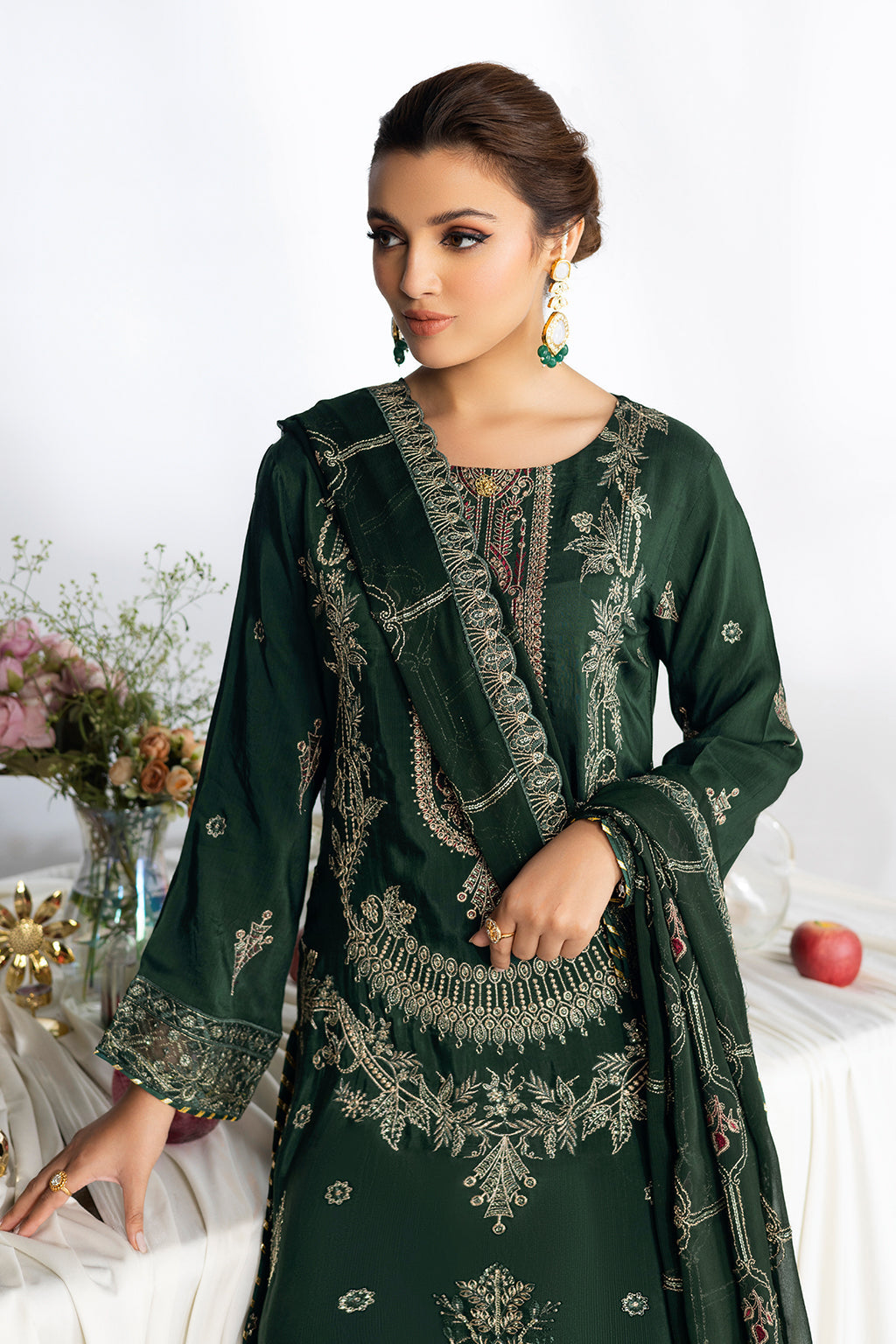Ramsha | Aangan Luxury Raw silk | AA-107 - Formal Dress - available at Maria Faisal in UK and USA.