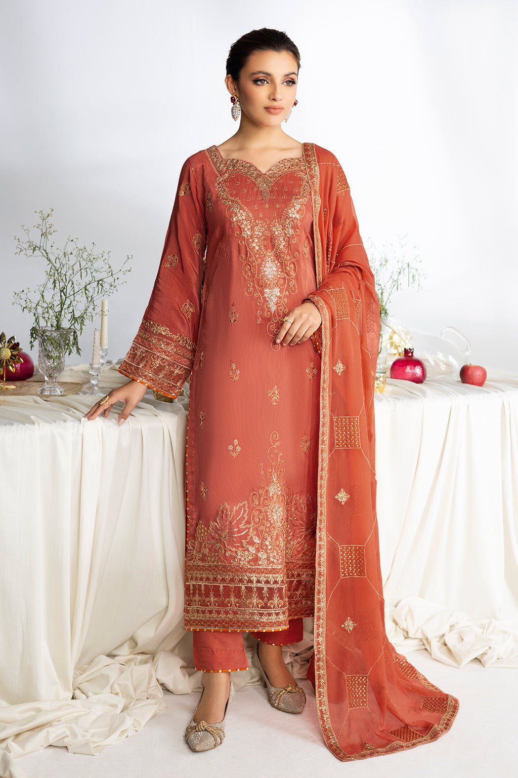 Ramsha | Aangan Luxury Raw silk | AA-106 - Formal Dress - available at Maria Faisal in UK and USA.