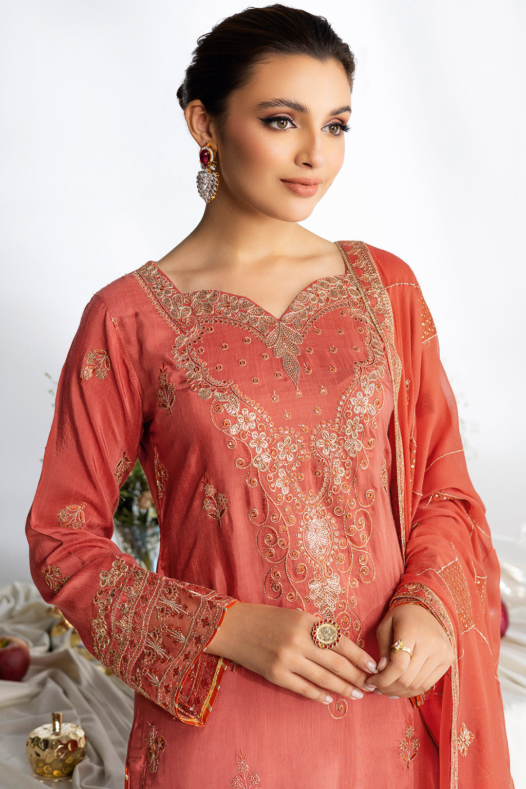 Ramsha | Aangan Luxury Raw silk | AA-106 - Formal Dress - available at Maria Faisal in UK and USA.