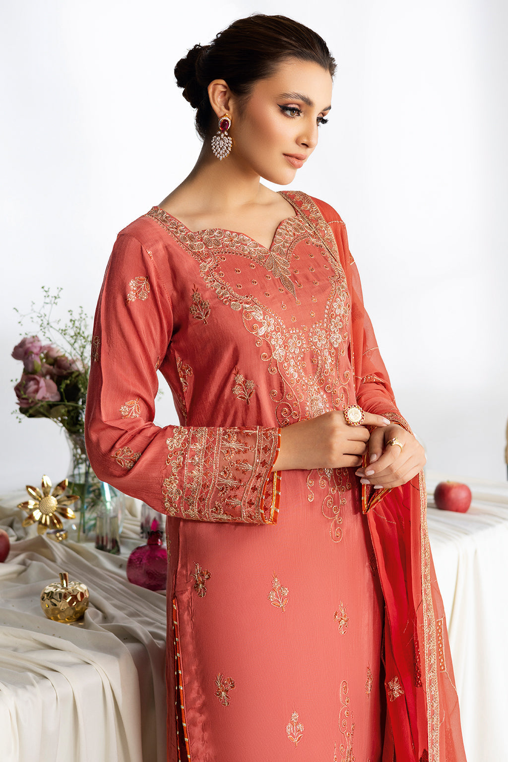 Ramsha | Aangan Luxury Raw silk | AA-106 - Formal Dress - available at Maria Faisal in UK and USA.