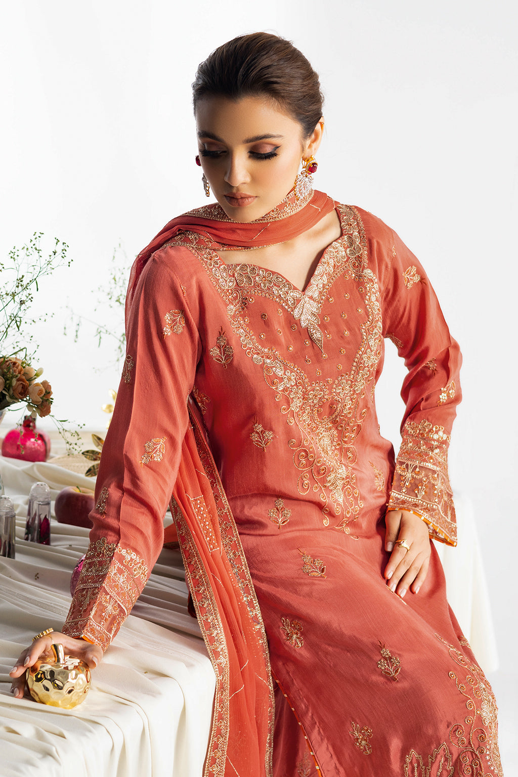 Ramsha | Aangan Luxury Raw silk | AA-106 - Formal Dress - available at Maria Faisal in UK and USA.