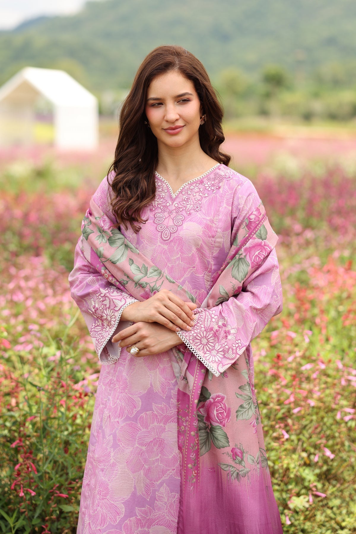 Xenia Formals | Layana Summer 26 | ROSY AFFAIR - Dress - available at Maria Faisal in UK and USA.