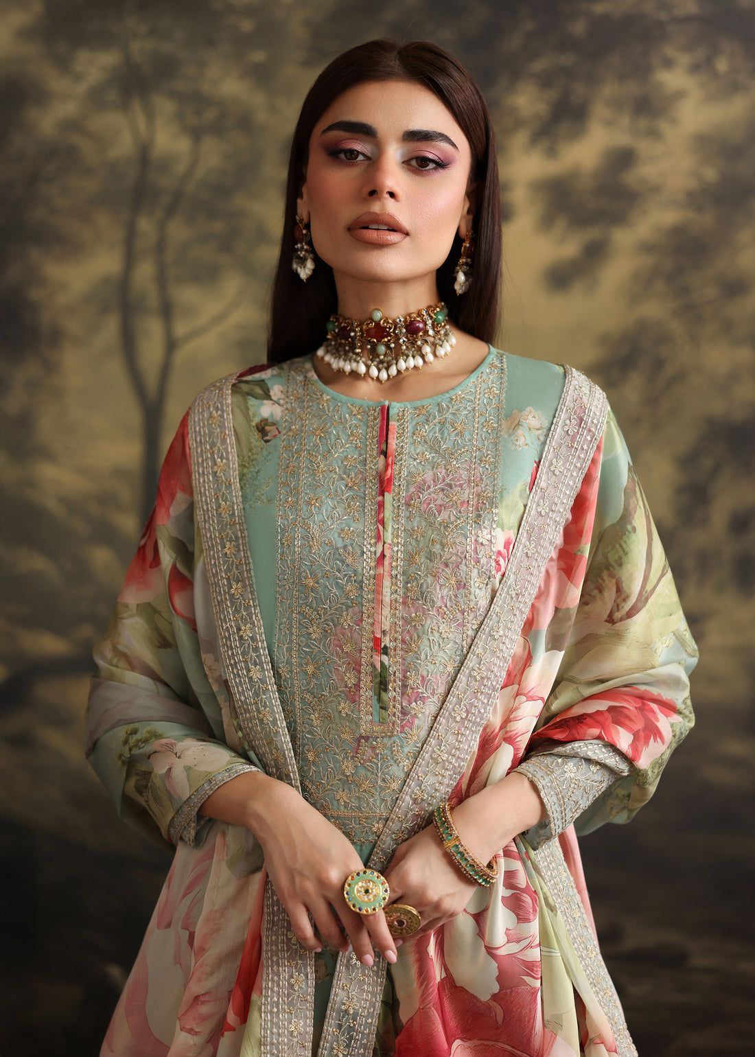 Humjoli | Rehana Luxury Collection | AQUA PINK - Ladies Clothes - Maria Faisal
