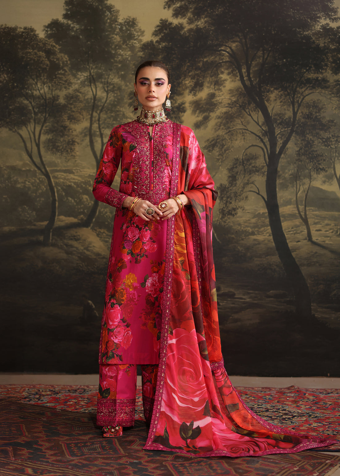 Humjoli | Rehana Luxury Collection | PINK ROSE - Ladies Clothes - Maria Faisal