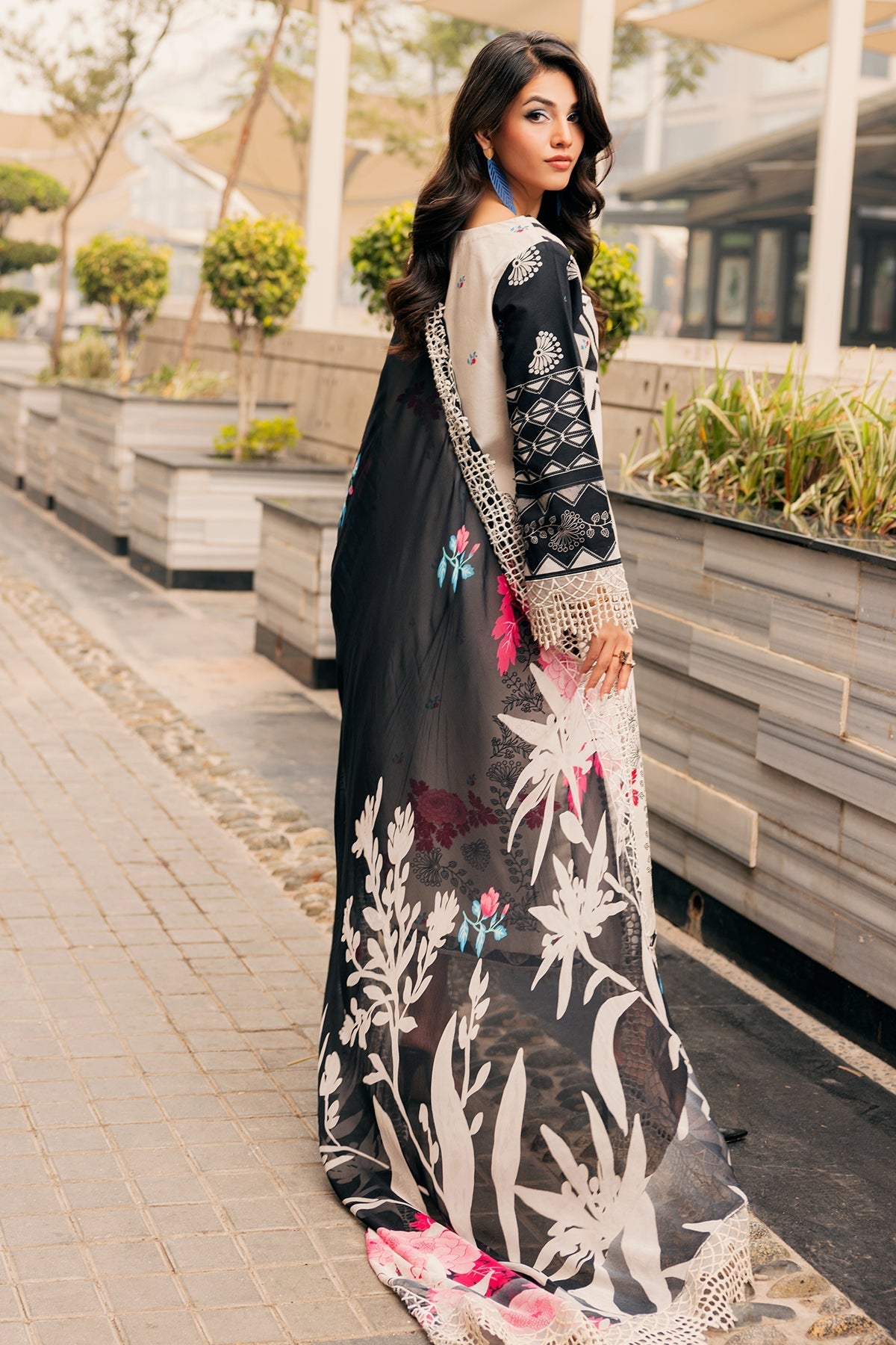 Charizma | Infinity Lawn | 3-PC Unstitched Embroidered Lawn Collection IN6-04 - Luxury Dress - available at Maria Faisal in UK and USA.