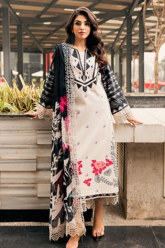 Charizma | Infinity Lawn | 3-PC Unstitched Embroidered Lawn Collection IN6-04 - Luxury Dress - available at Maria Faisal in UK and USA.