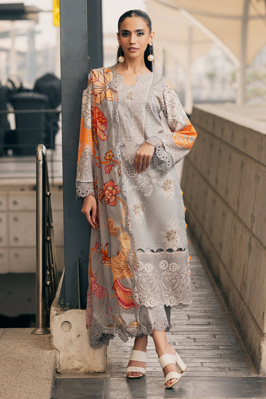 Charizma | Infinity Lawn | 3-PC Unstitched Embroidered Lawn Collection IN6-05 - Luxury Dress - available at Maria Faisal in UK and USA.