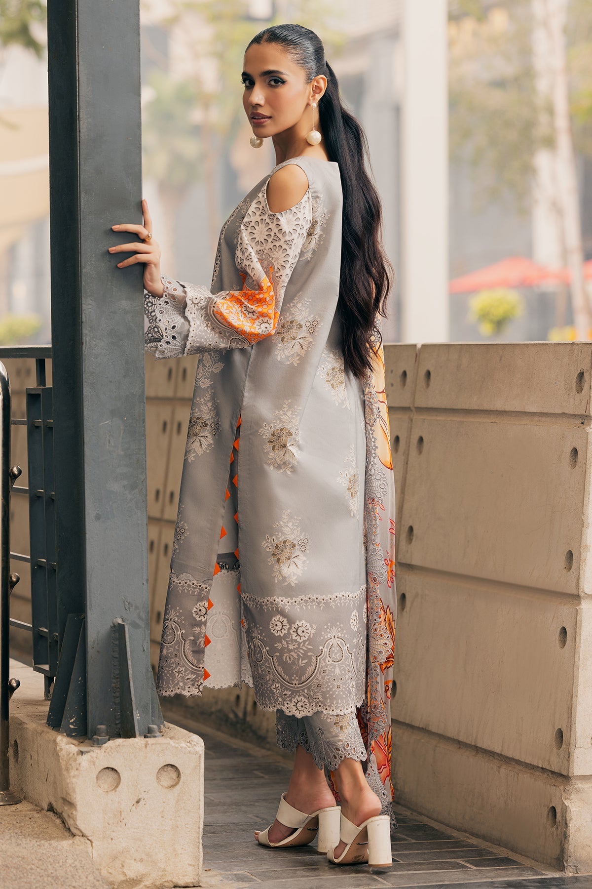 Charizma | Infinity Lawn | 3-PC Unstitched Embroidered Lawn Collection IN6-05 - Luxury Dress - available at Maria Faisal in UK and USA.