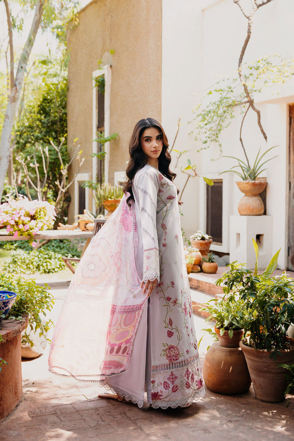Florent | Festive Luxury Lawn 26 | FZF - 1A - Luxury Dress - available at Maria Faisal in UK and USA.