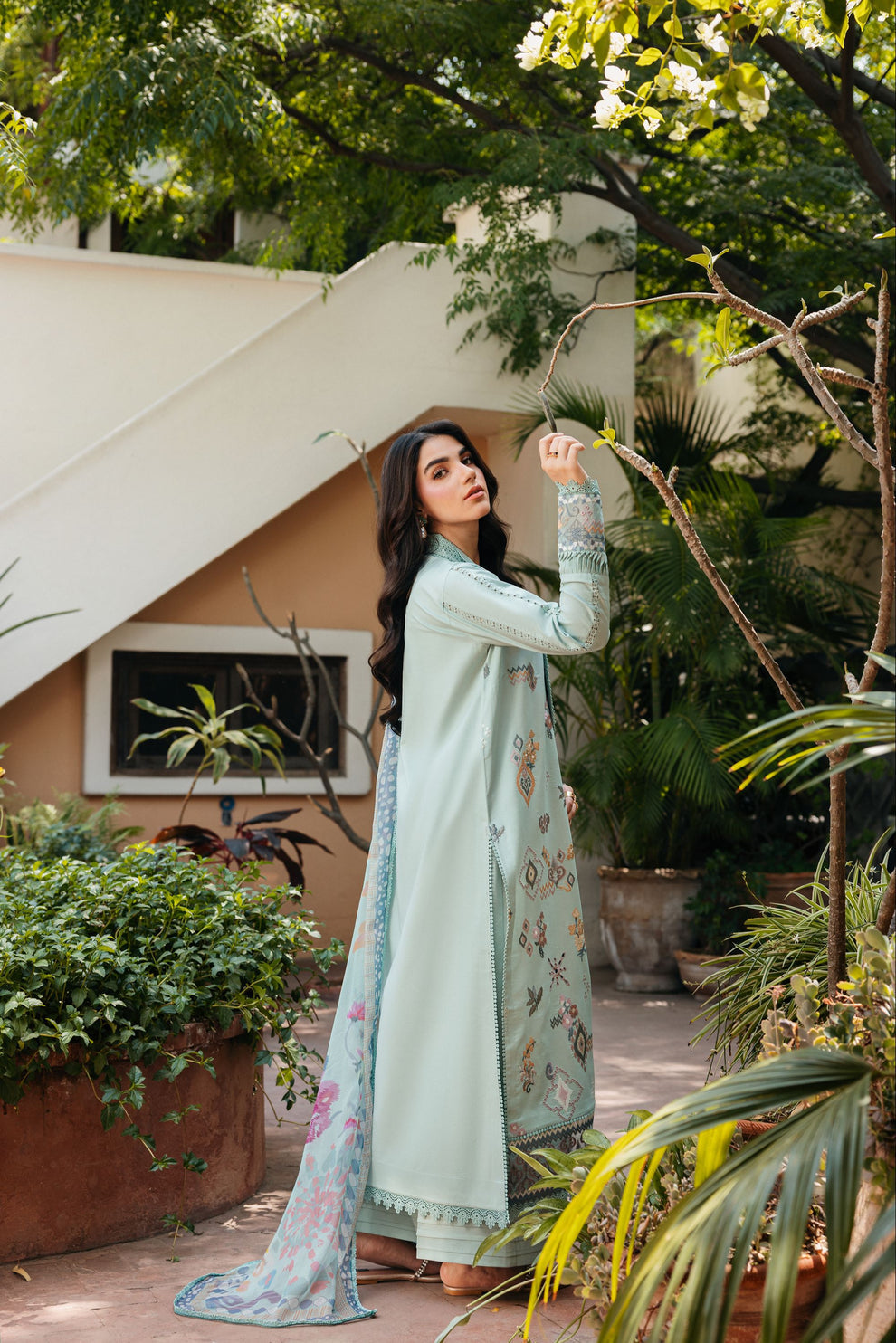 Florent | Festive Luxury Lawn 26 | FZF - 3A - Luxury Dress - available at Maria Faisal in UK and USA.