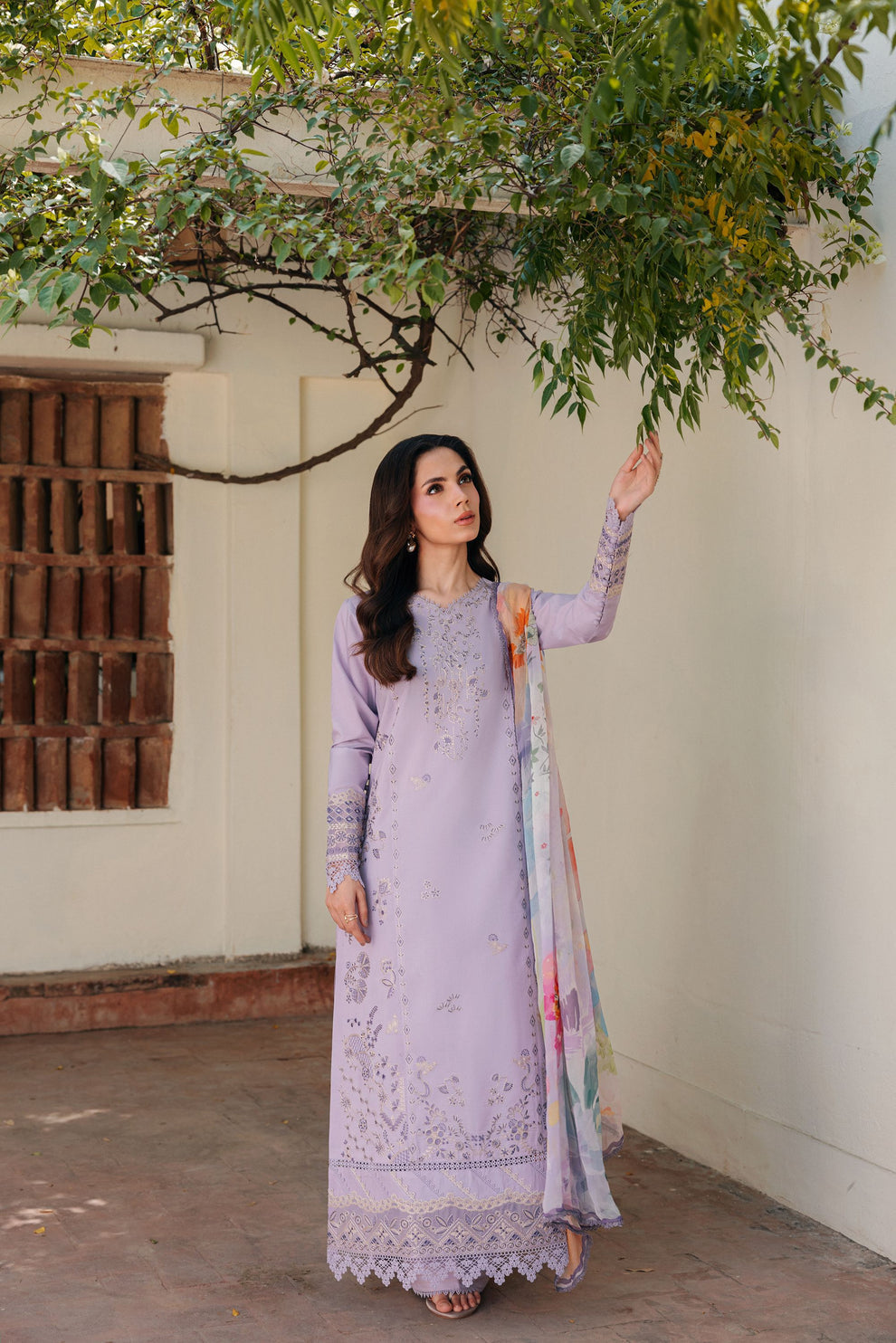 Florent | Festive Luxury Lawn 26 | FZF - 2B - Luxury Dress - available at Maria Faisal in UK and USA.