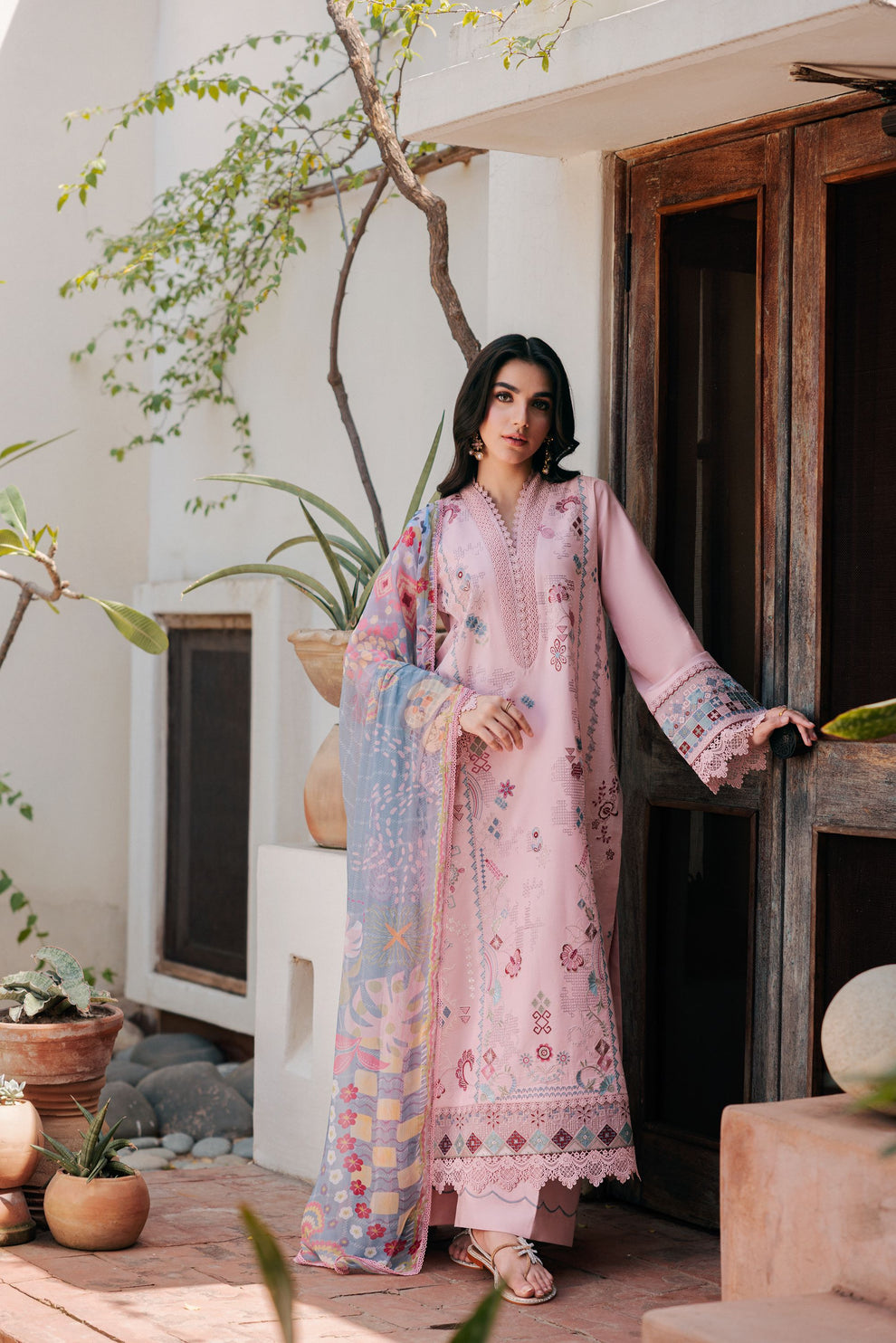 Florent | Festive Luxury Lawn 26 | FZF - 4A - Luxury Dress - available at Maria Faisal in UK and USA.