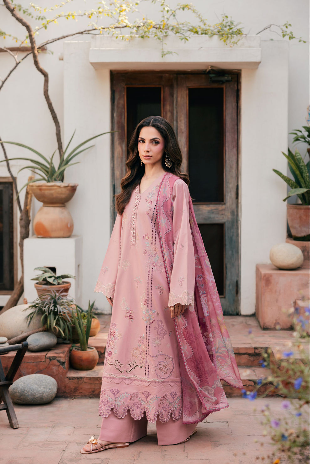 Florent | Festive Luxury Lawn 26 | FZF - 6A - Luxury Dress - available at Maria Faisal in UK and USA.