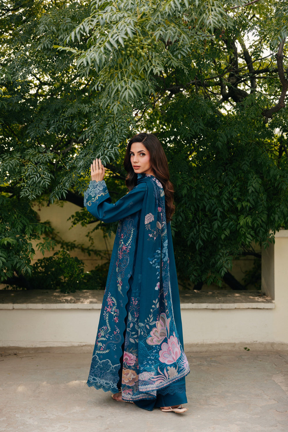 Florent | Festive Luxury Lawn 26 | FZF - 7B - Luxury Dress - available at Maria Faisal in UK and USA.