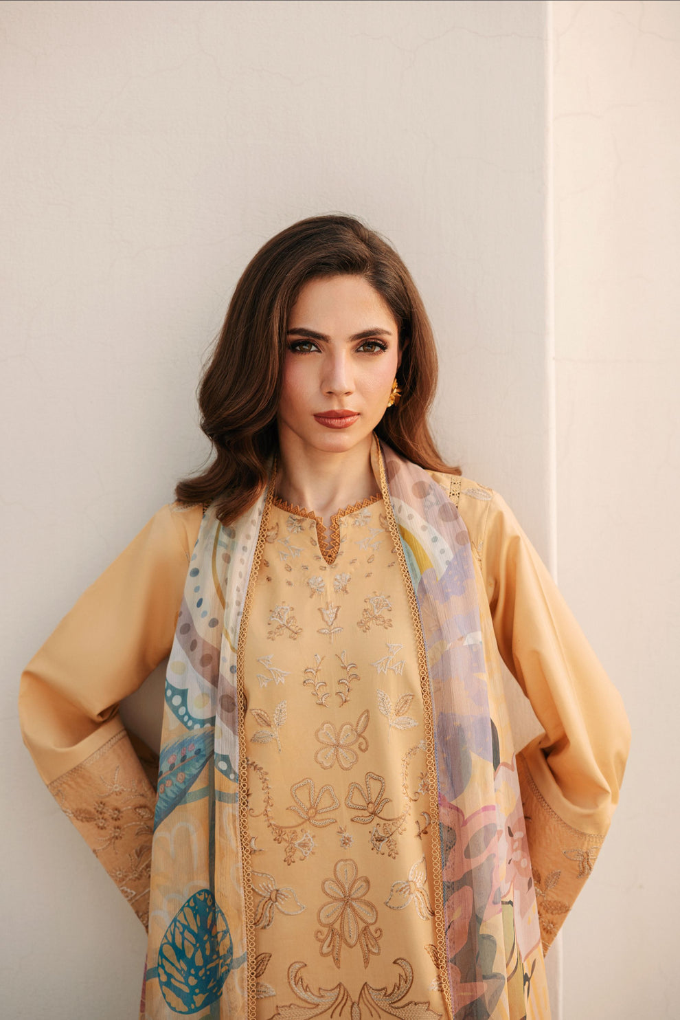 Florent | Festive Luxury Lawn 26 | FZF - 8B - Luxury Dress - available at Maria Faisal in UK and USA.