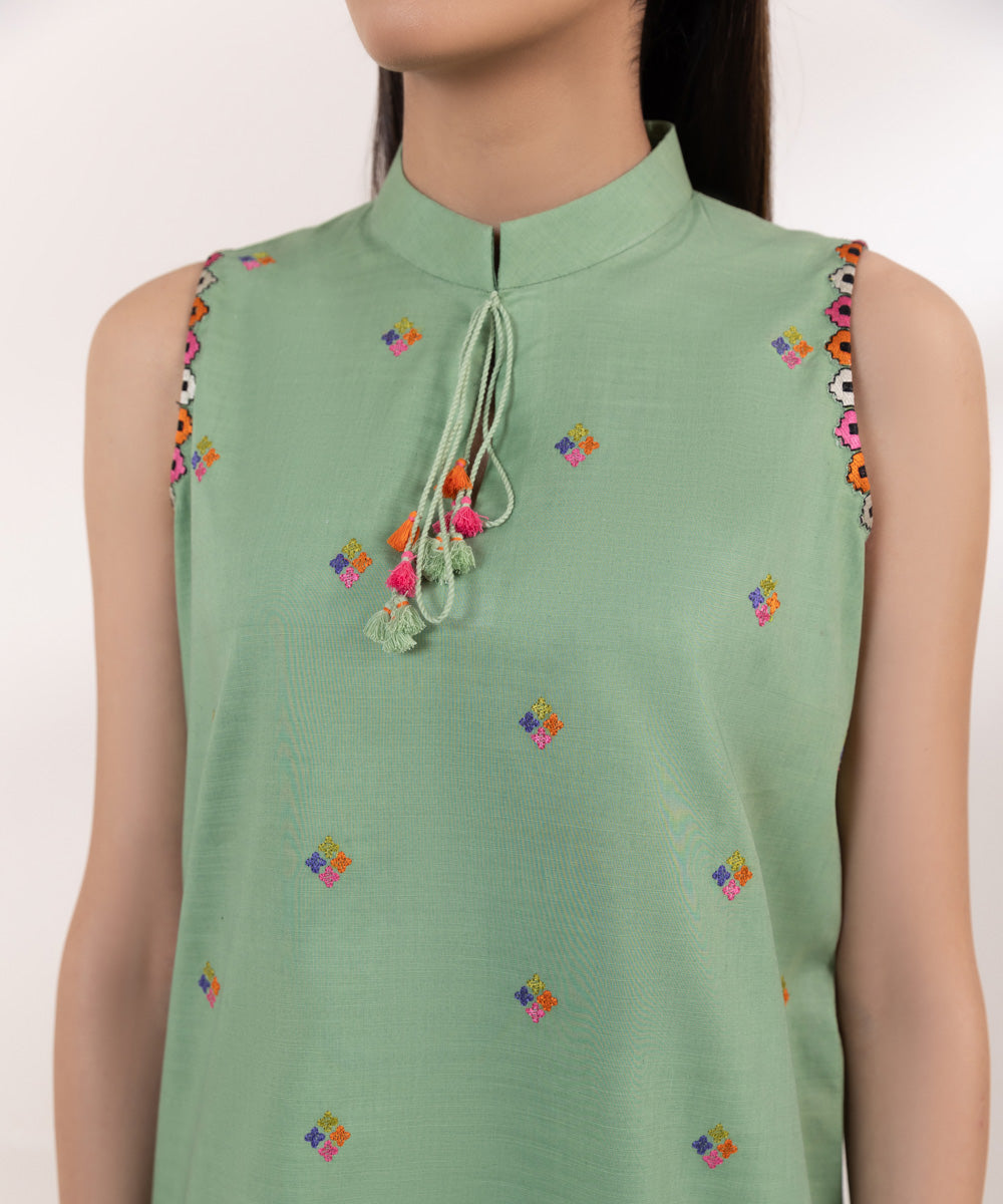 Sapphire | Intermix 2024 | Cambric Suit S-35 - Designer Dress with Intricate embroidery and embellishments. Shop elegent wedding dress at Maria Faisal.