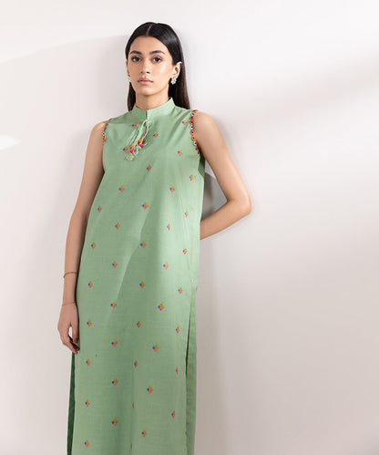 Sapphire | Intermix 2024 | Cambric Suit S-35 - Designer Dress with Intricate embroidery and embellishments. Shop elegent wedding dress at Maria Faisal.