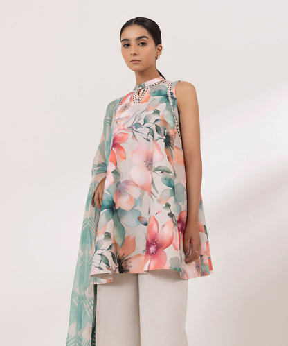 Sapphire | Intermix 2024 | Cambric Suit S-23 - Designer Dress with Intricate embroidery and embellishments. Shop elegent wedding dress at Maria Faisal.