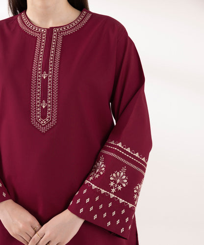 Sapphire | Intermix 2024 | Cambric Suit S-42 - Designer Dress with Intricate embroidery and embellishments. Shop elegent wedding dress at Maria Faisal.